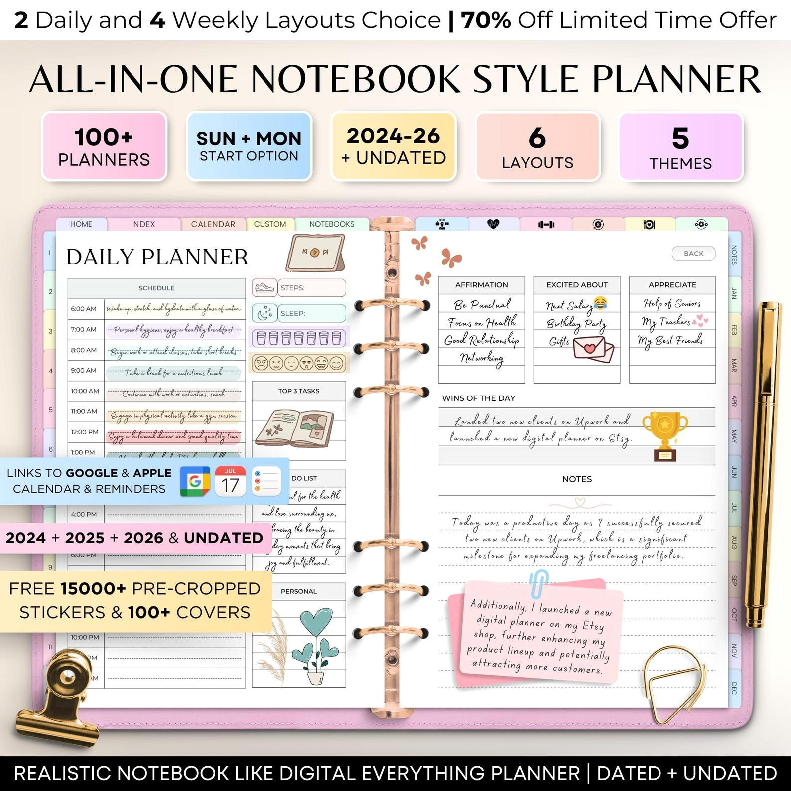 Master Your Goals with Our 3-Year Undated Digital Planner
