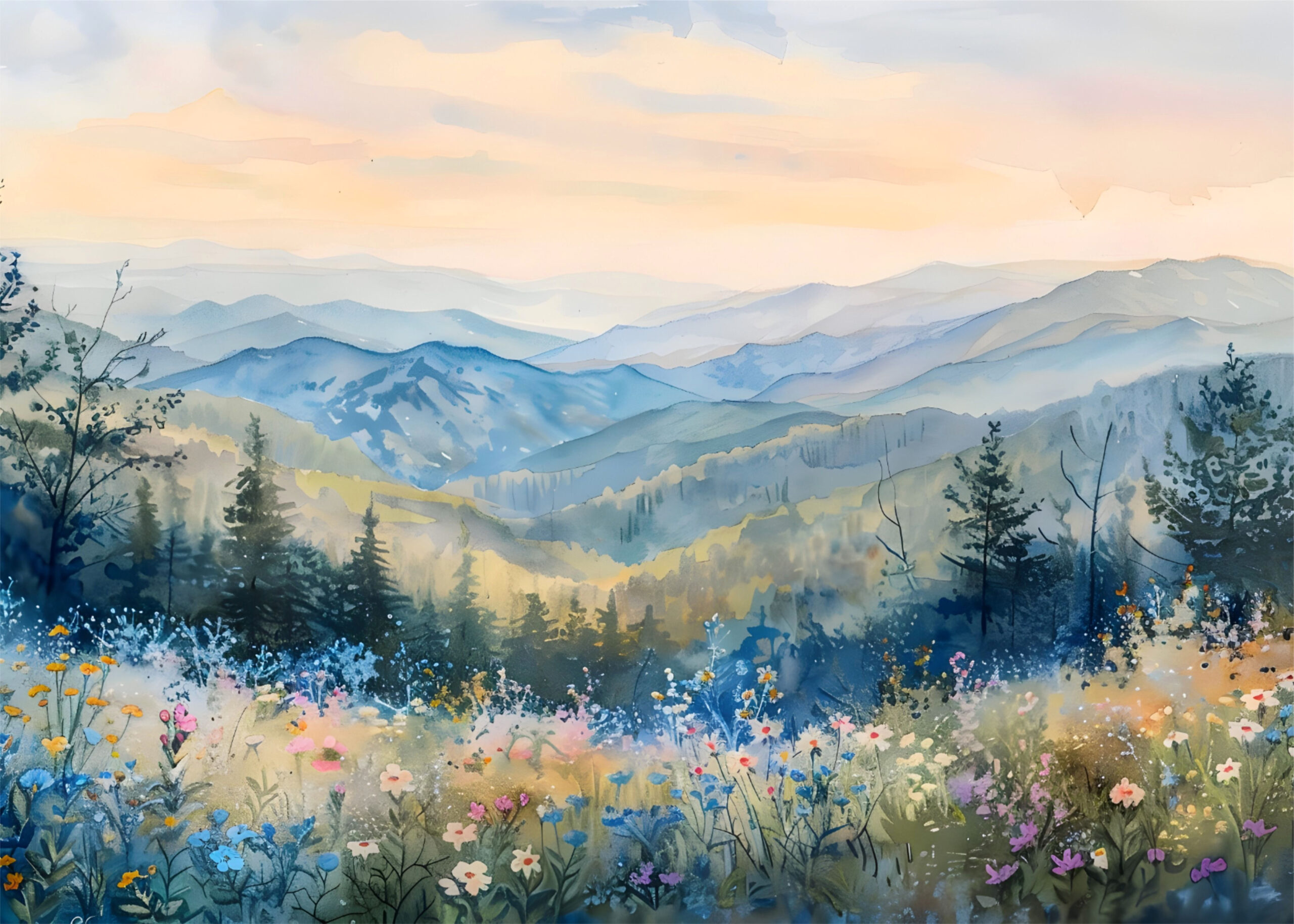 Vintage Flower Garden Dreams in Bloom