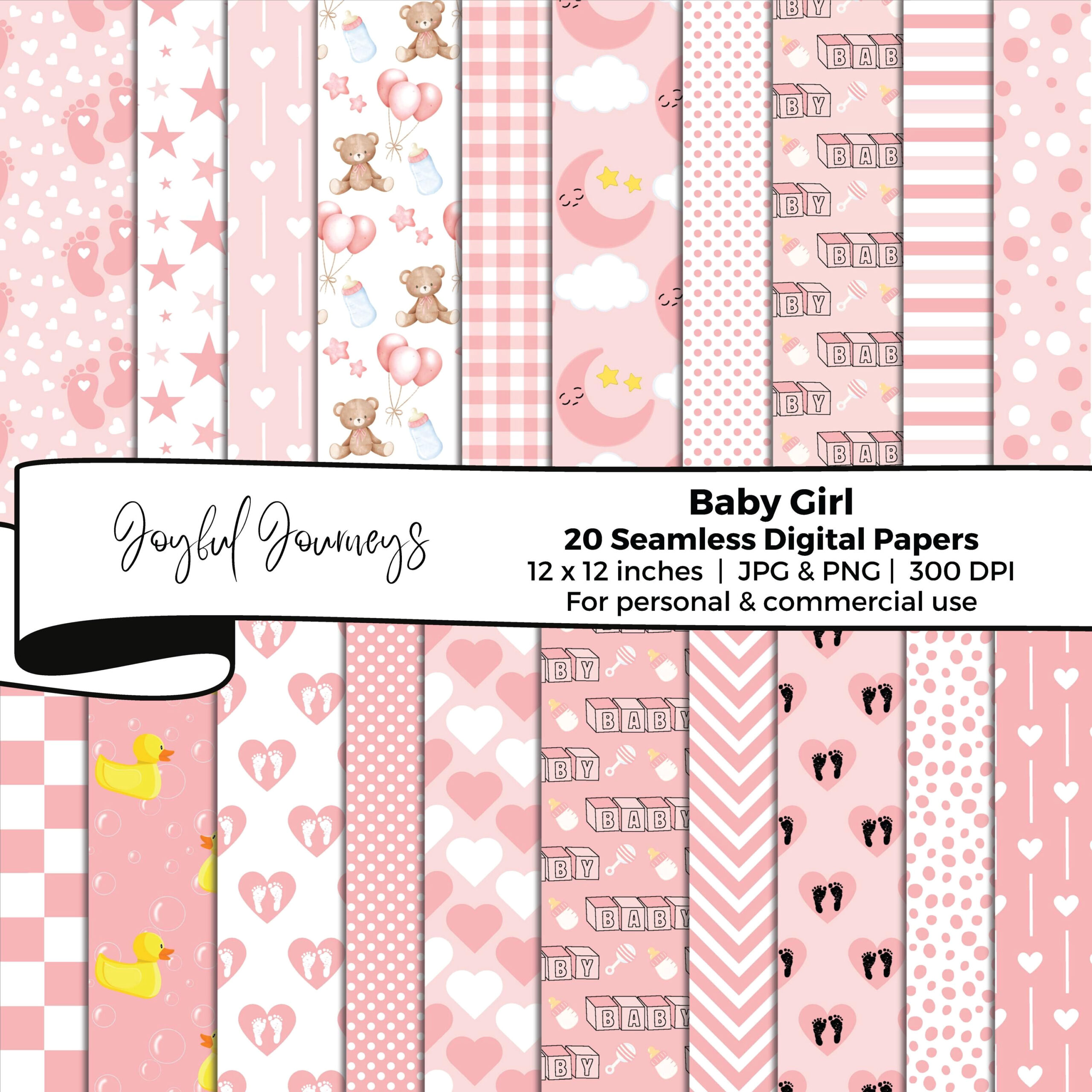 Adorable Baby Girl Digital Printables — Instant Download
