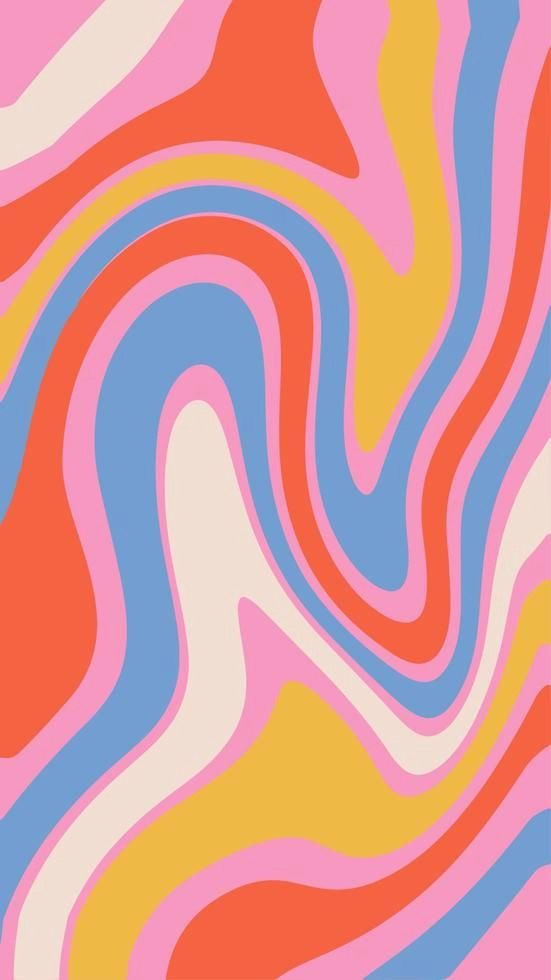 Groovy Geometric Wavy Patterns — 70s Psychedelic Wallpapers