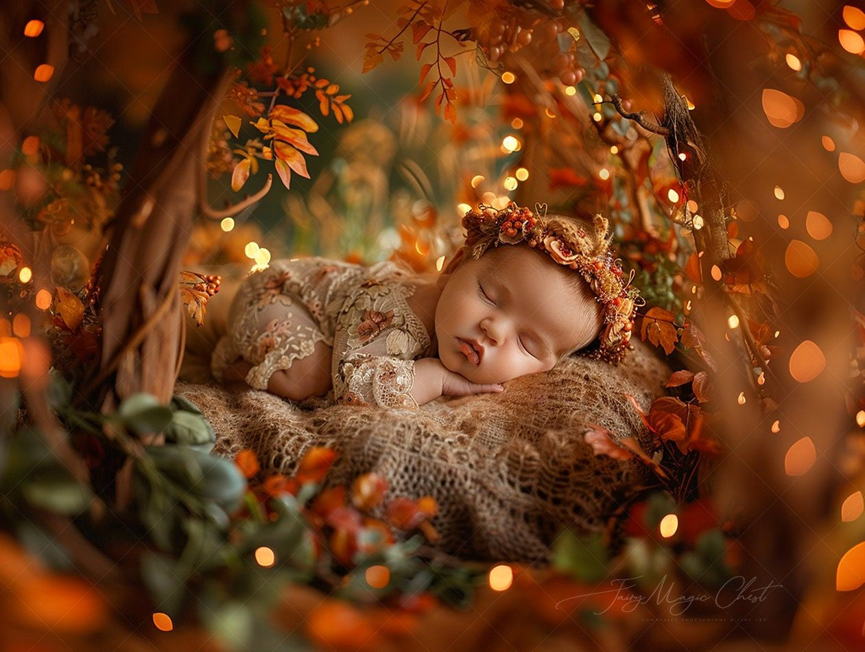 Bokeh Magic for Autumn Newborn Photos