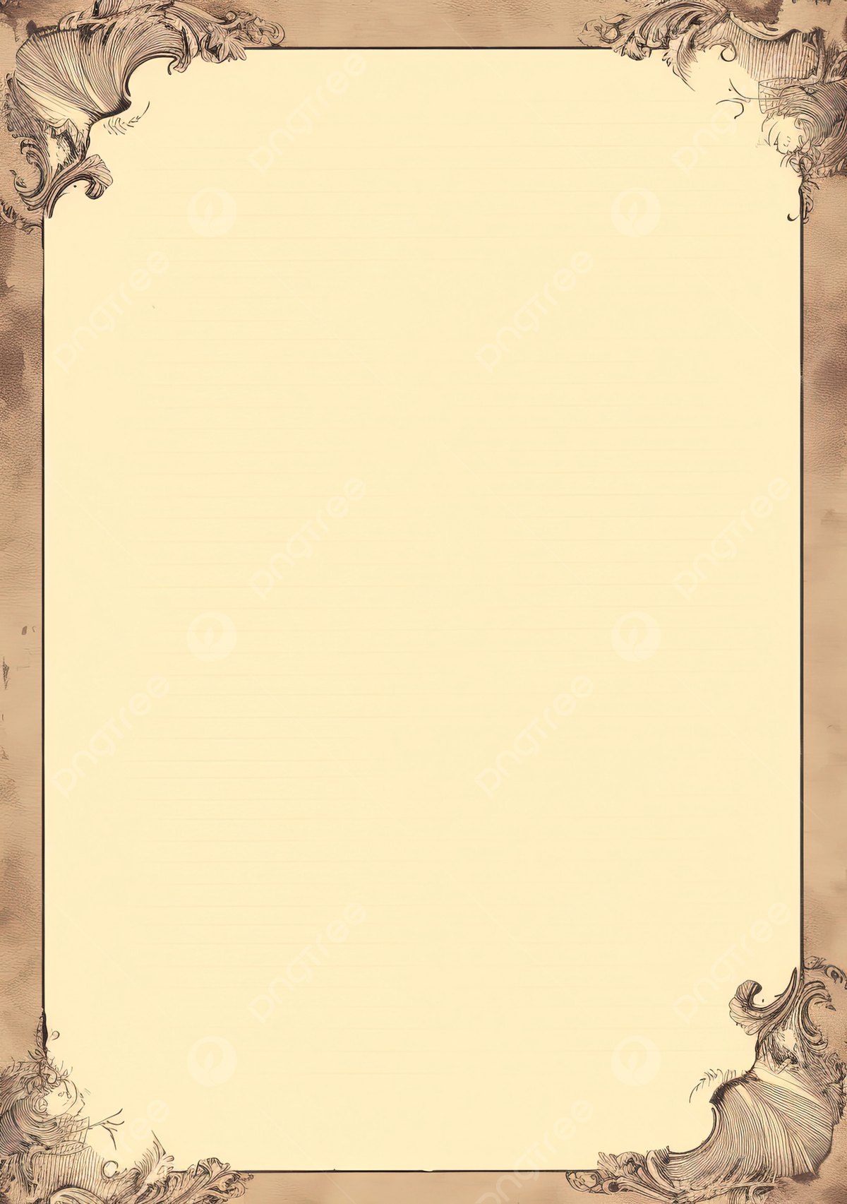 Free Vintage Cream Brown Paper Border Wallpaper Now