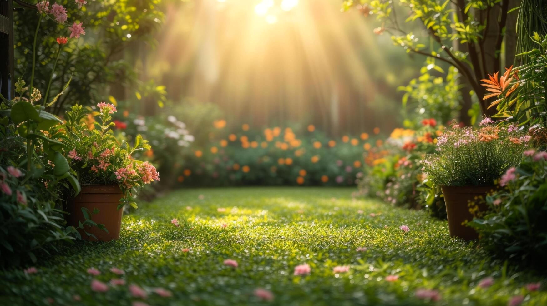 Unlock Free AI-Generated Garden Party Backdrops