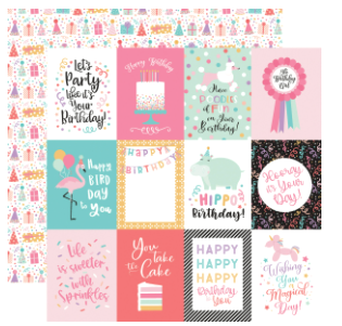 Happy Birthday Girl Scrapbook Paper — 3×4 Cards (5 Sheets)