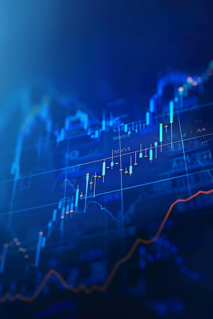 Uptrend to Success: Blue Candlestick Chart