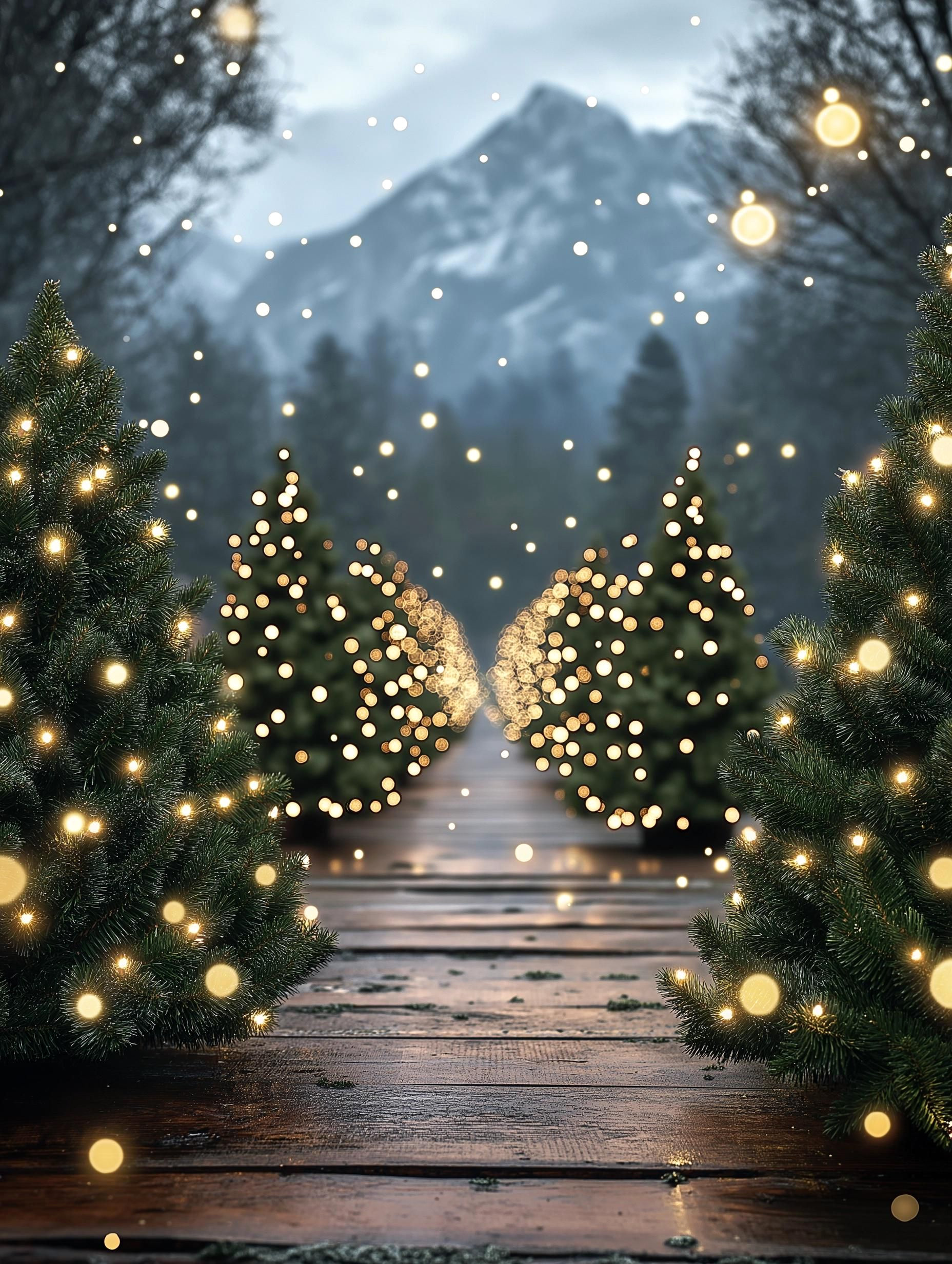 Winter Wonderland Backgrounds: FREE Digital Christmas Tree Farm Scenes