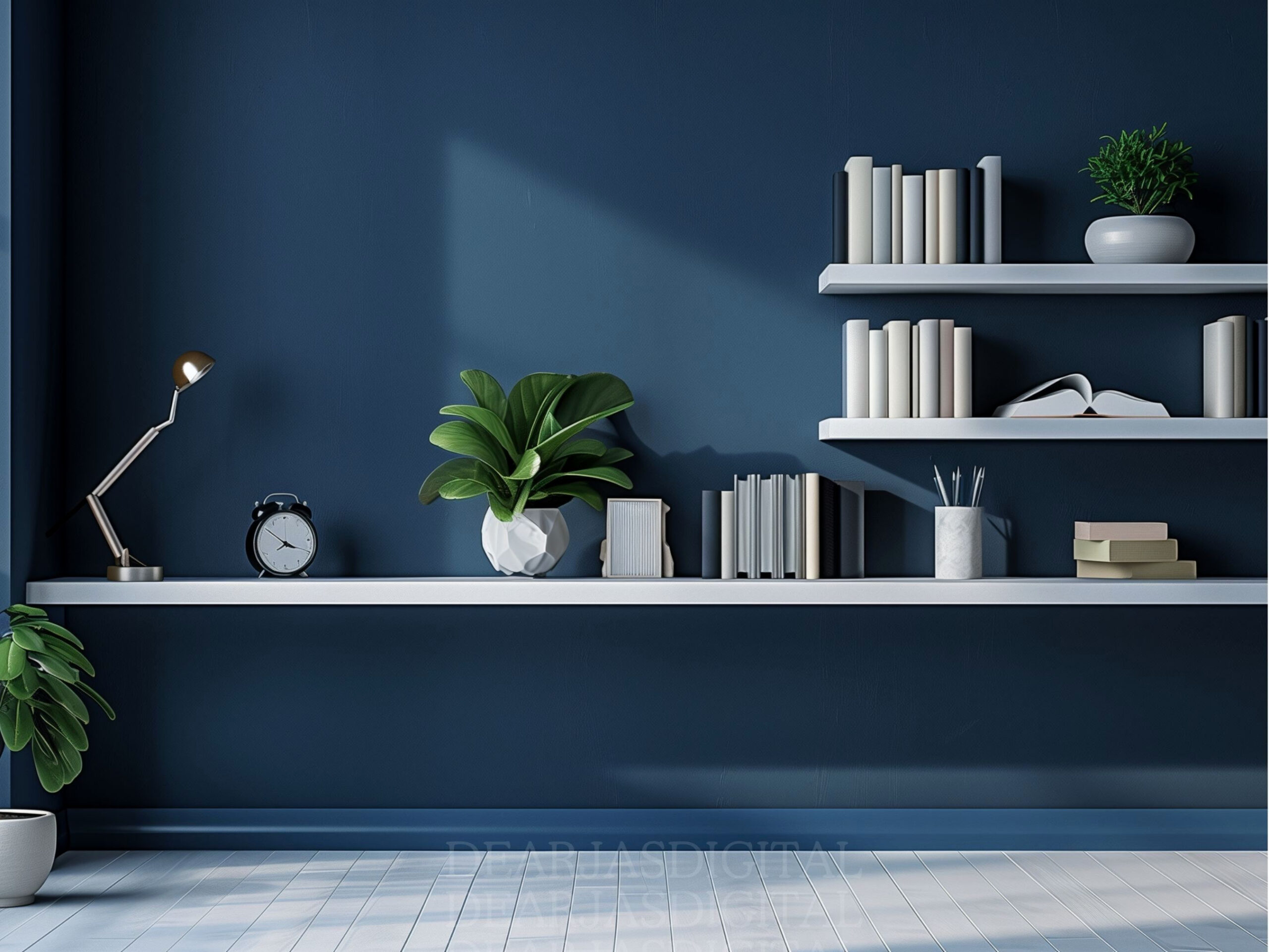 Boost Zoom Meetings with a Calming Blue Bookshelf Background