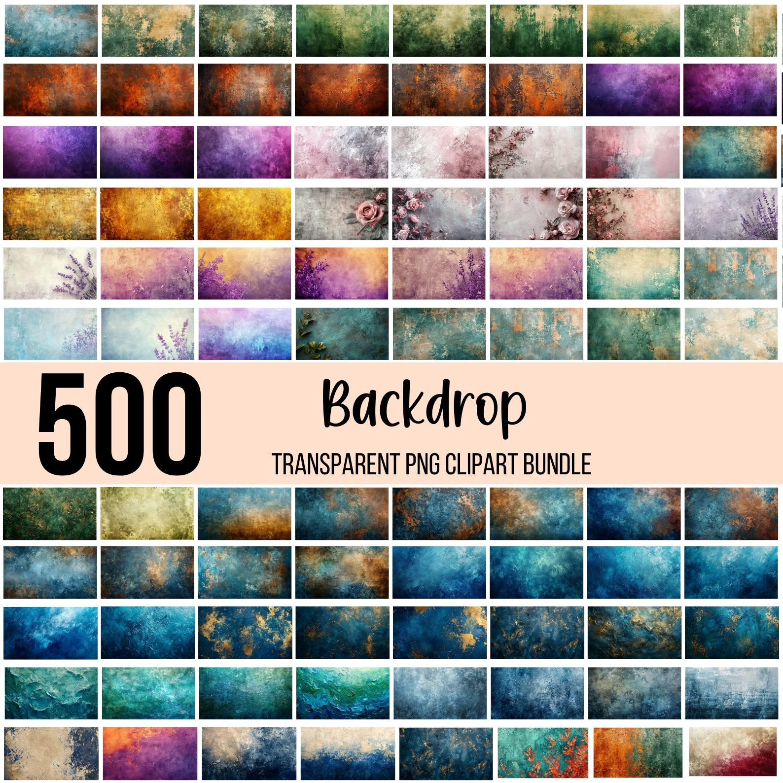 Vintage Wedding Backdrop Bundle — 500+ PNG Files