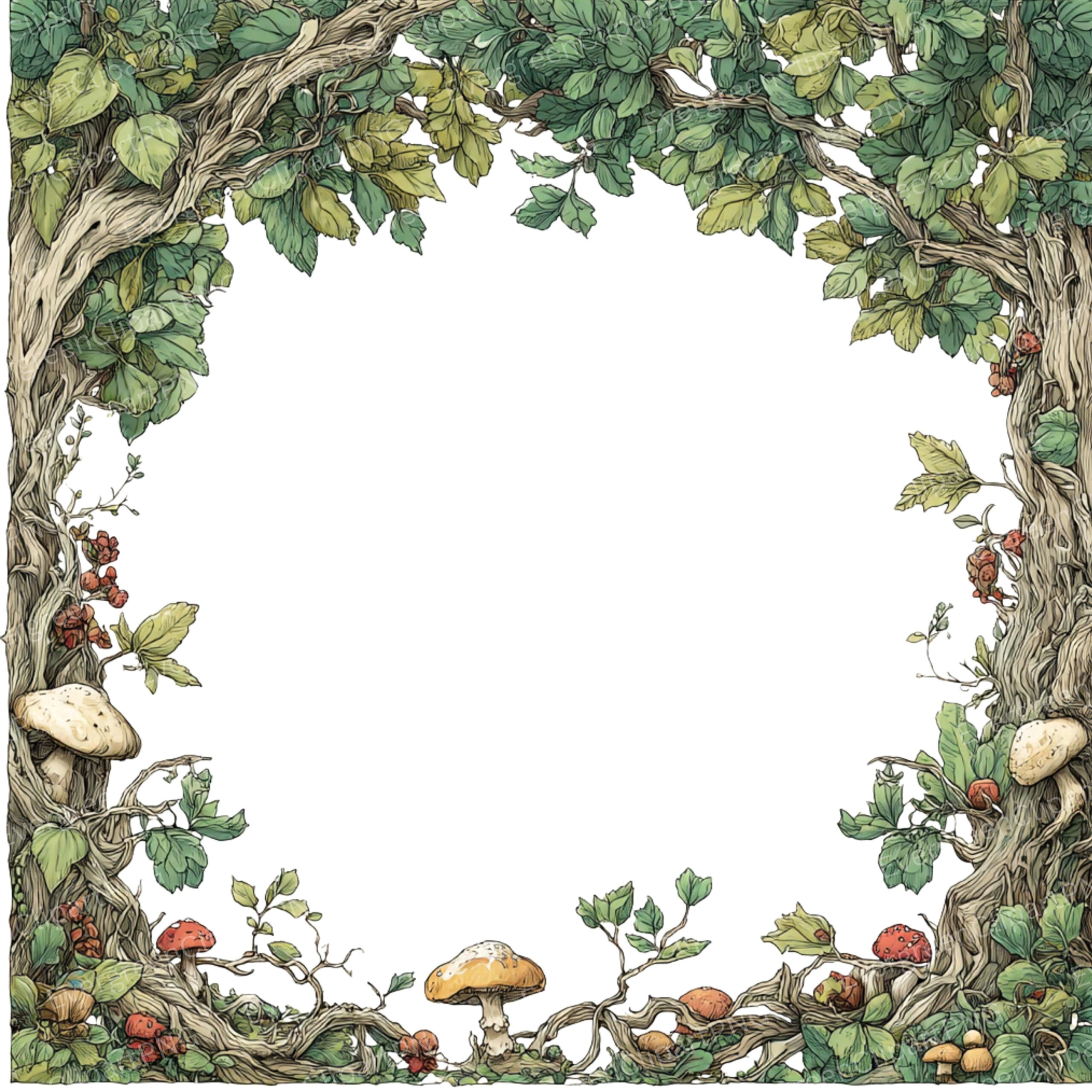 Free PNG Woodland Borders: 12 Stunning Forest Frames