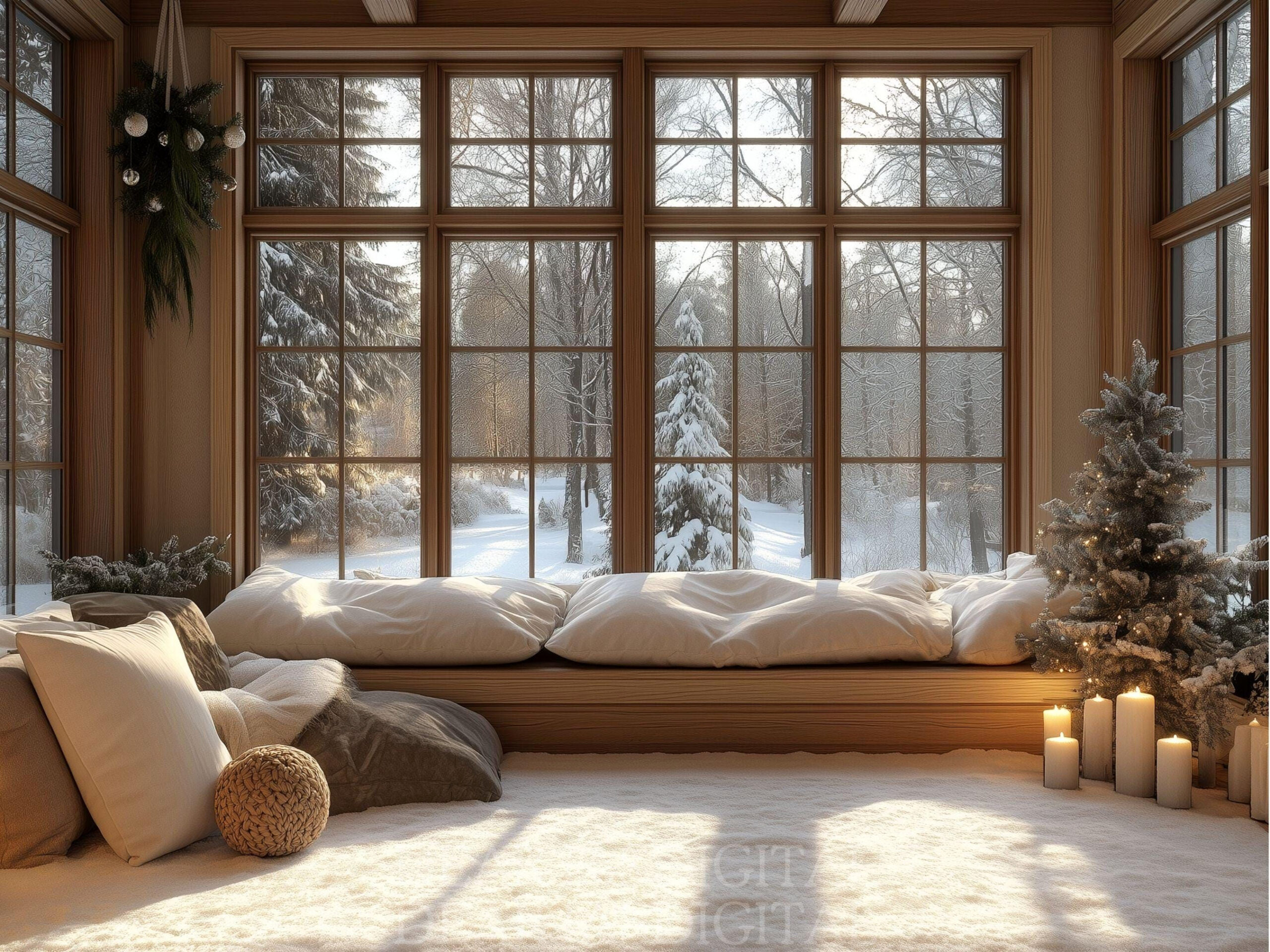 Transform Your Virtual Christmas with Realistic 16:9 Holiday Backdrops