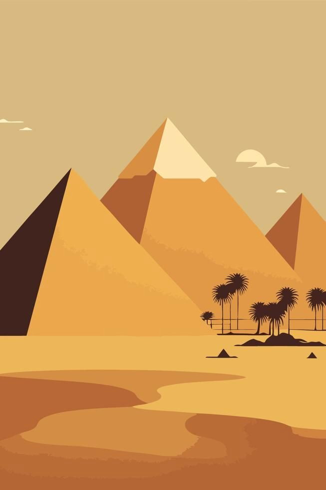 Majestic Pyramids Emerging from the Desert Sand