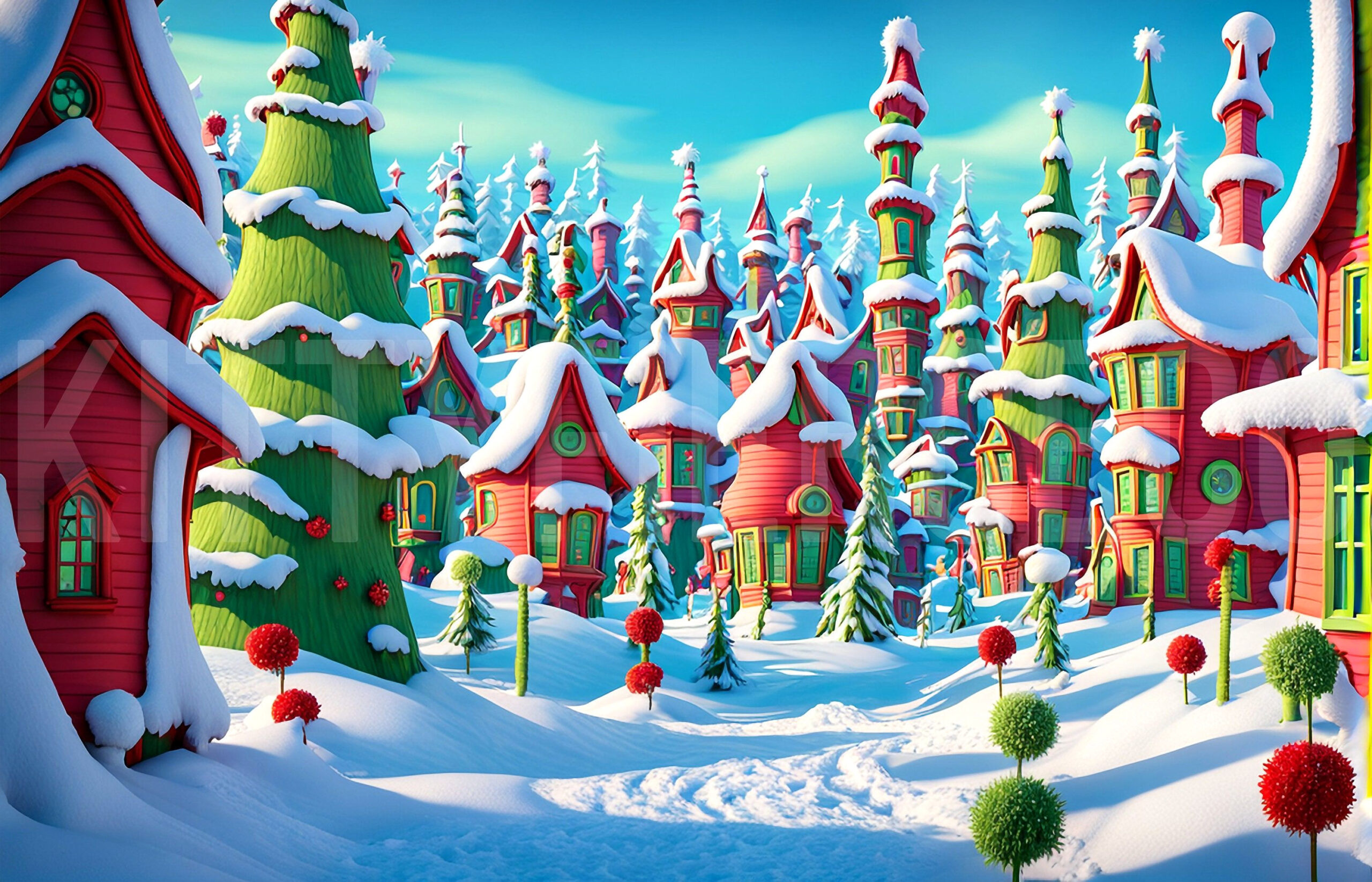 Whimsical Holiday Wonderland Backdrop for Magical Portraits