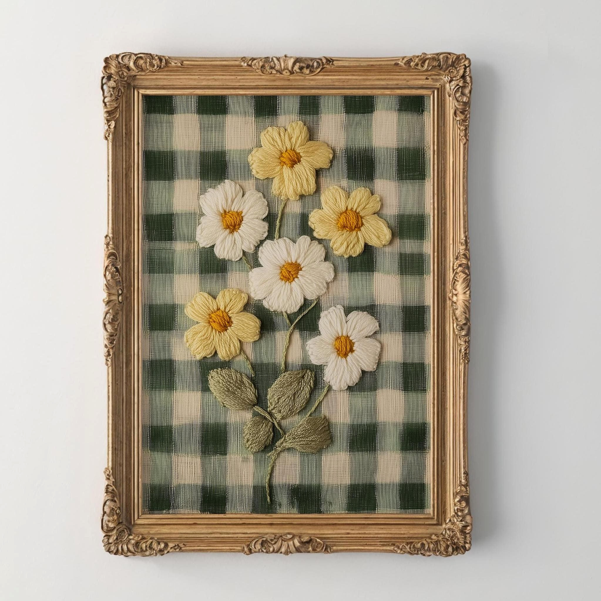 Daisy Garden Wall Art: Whimsical Cottagecore Blooms