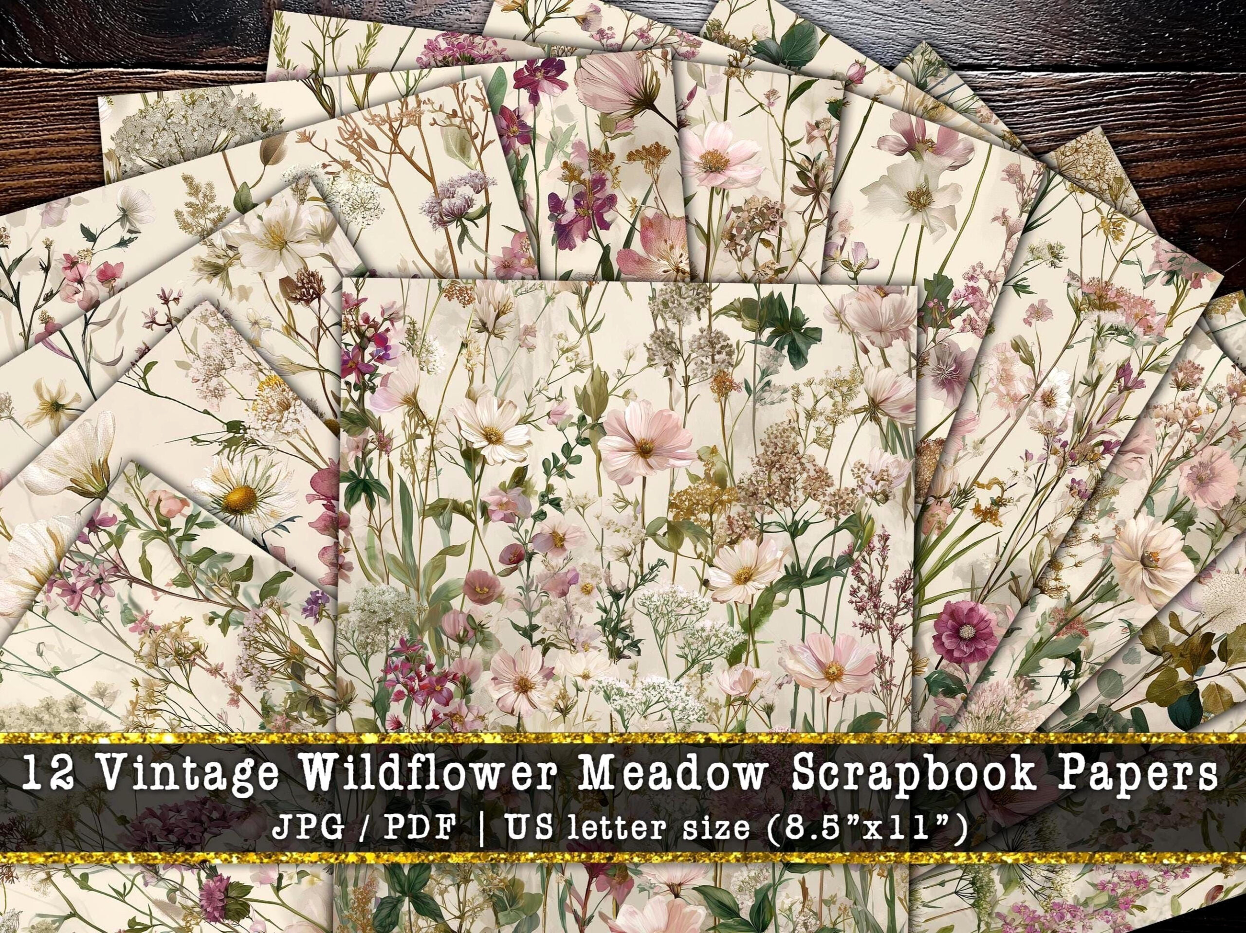 Boho Chic Wildflower Scrapbook Pages