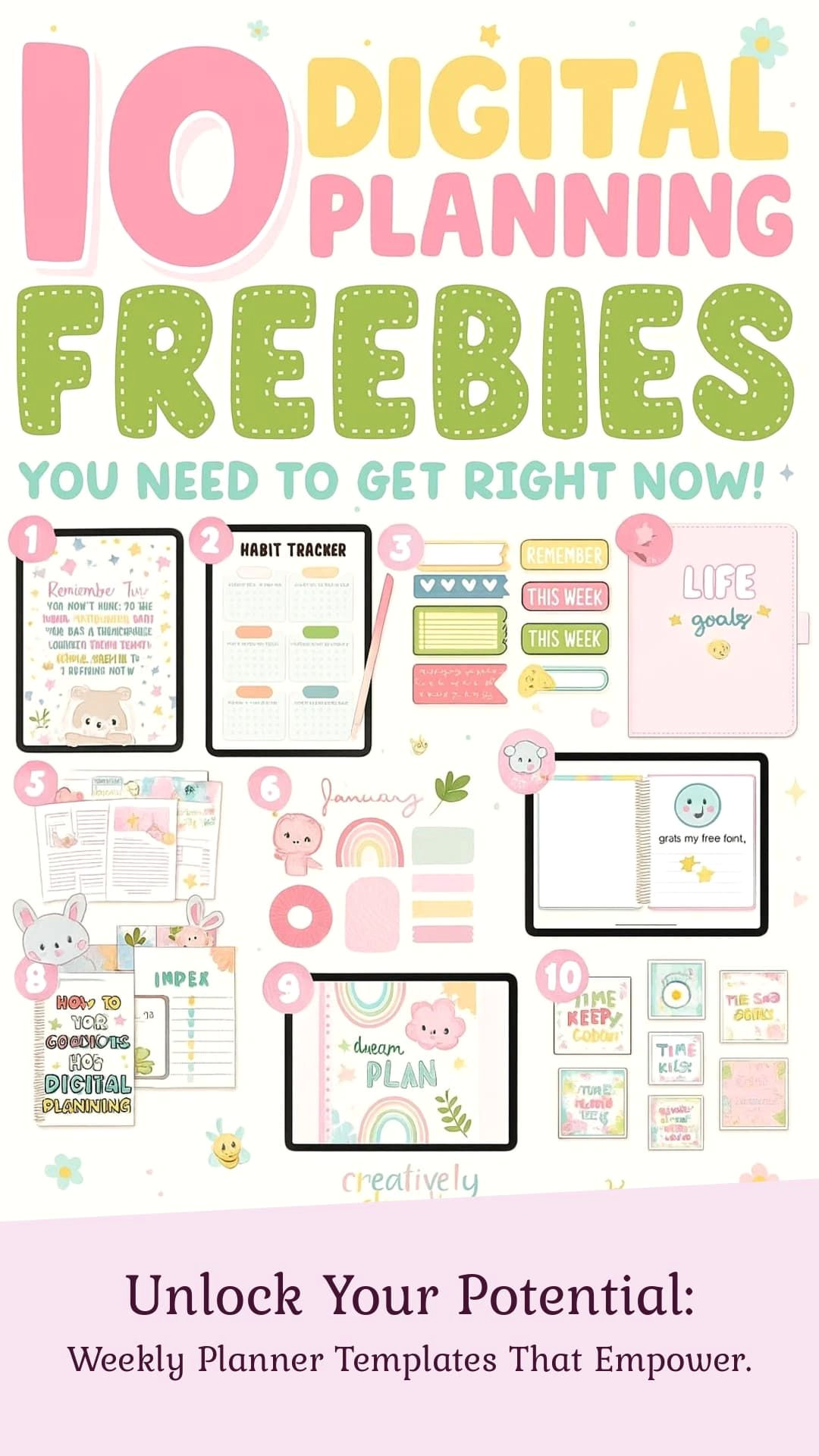 Get Instant Access: 10 Free Digital Planner Templates