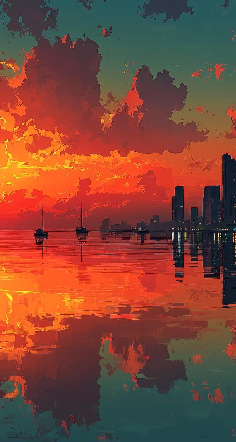 Vintage City Skyline Art Deco Poster