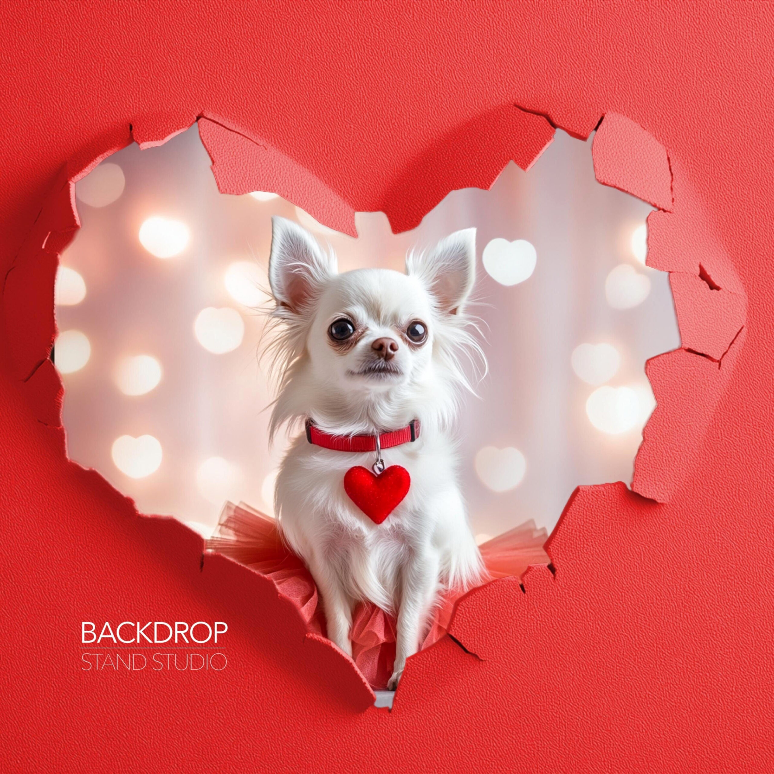 Ripped Paper Heart Backdrop for Valentine’s Day