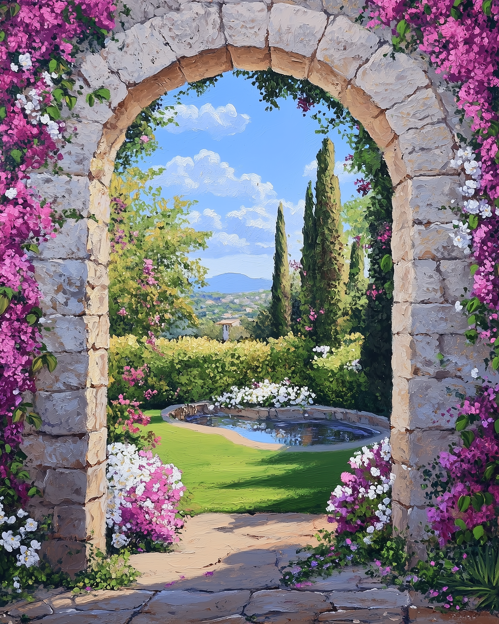 Romantic Italian Garden Arch Printable Wall Art