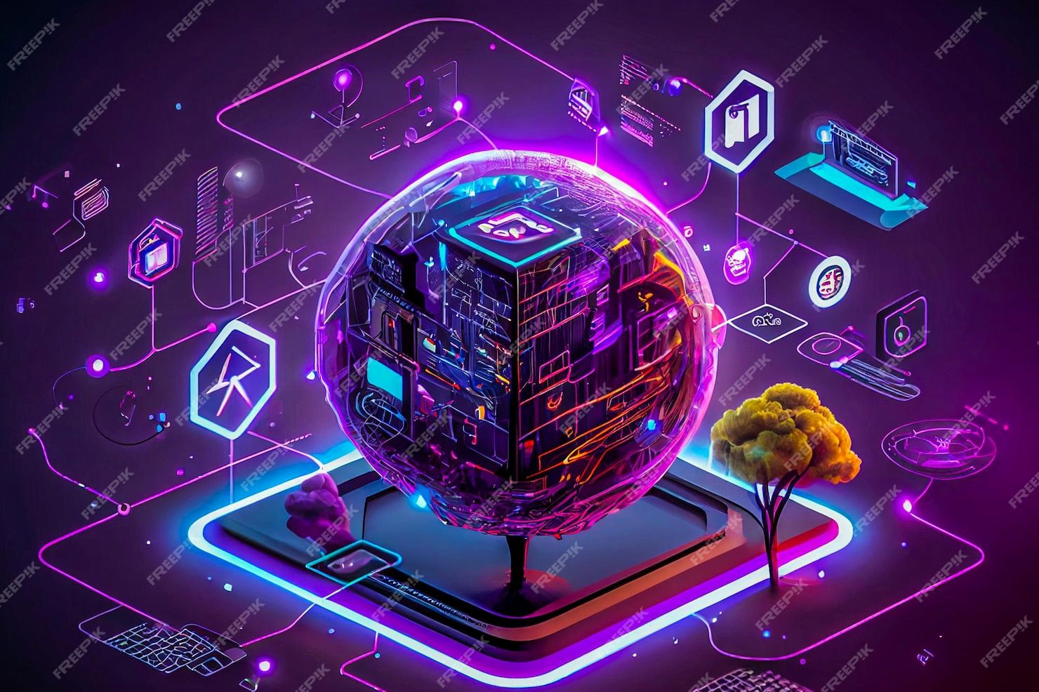Immerse in the Future: Metaverse Backdrops with Blockchain Connections