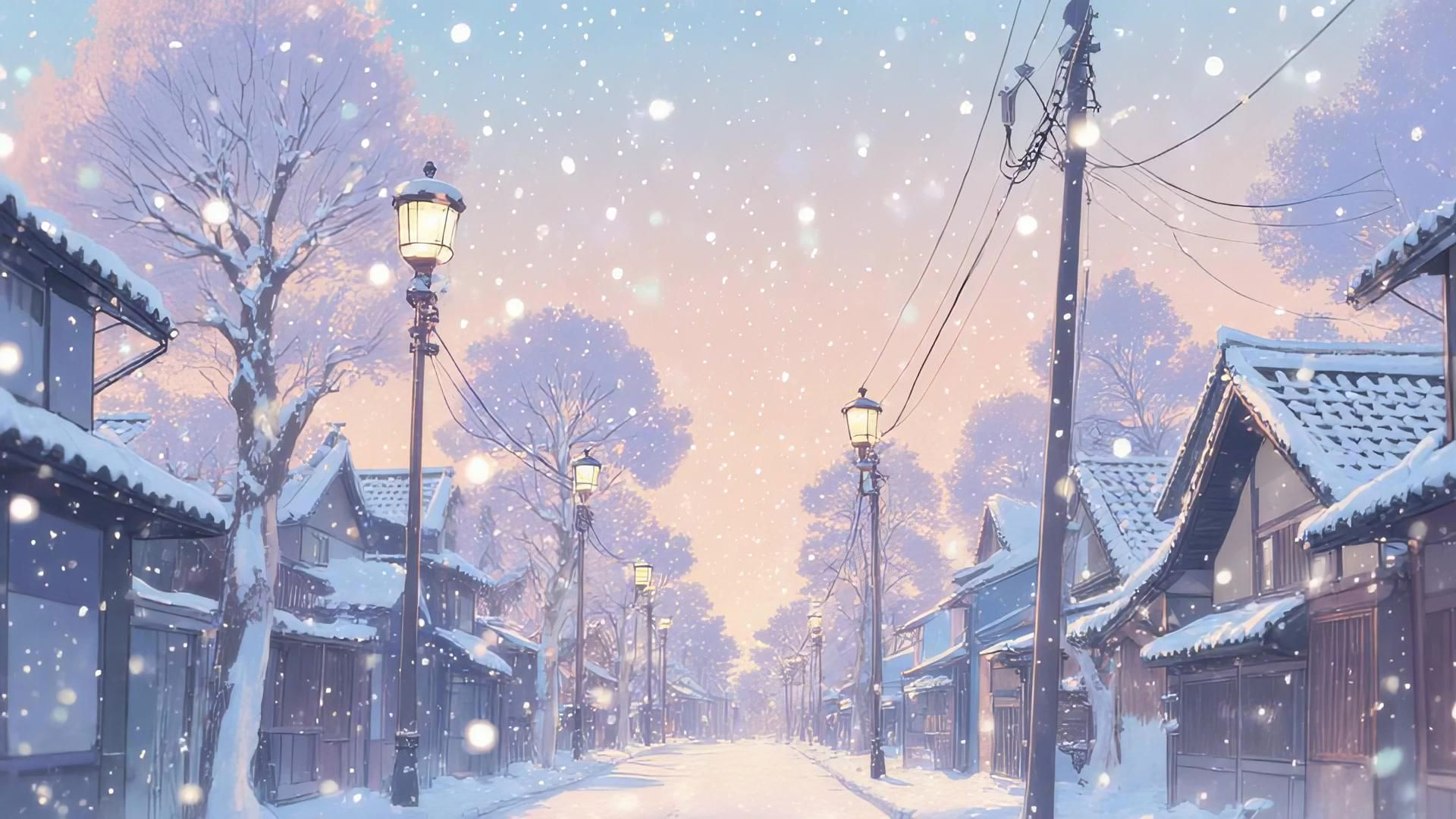 MAGICAL CHRISTMAS BACKGROUND: Snowy Nights, Glittering Aurora Boresalis in Full HD