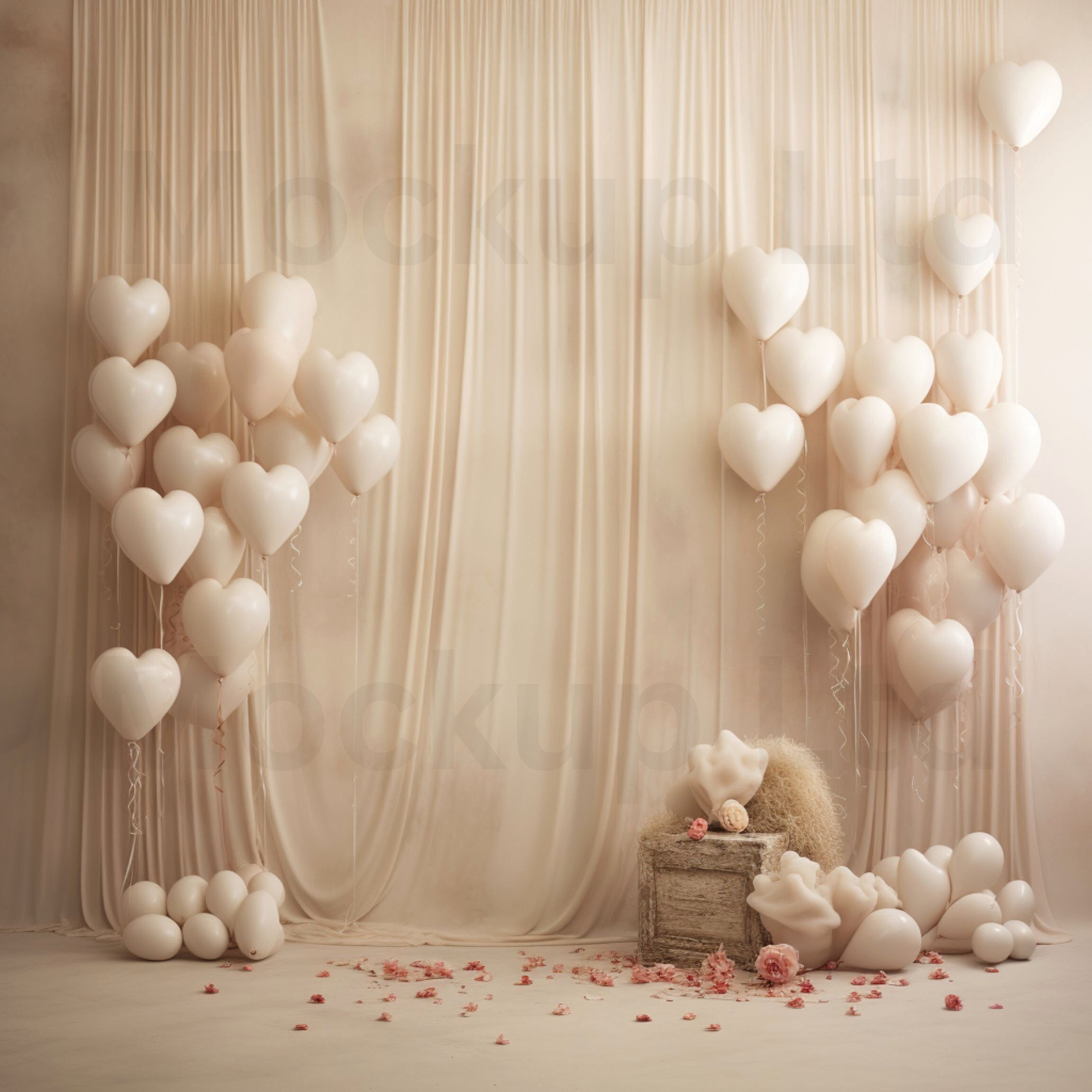 Heart of Romance: Textured Valentines Backdrop