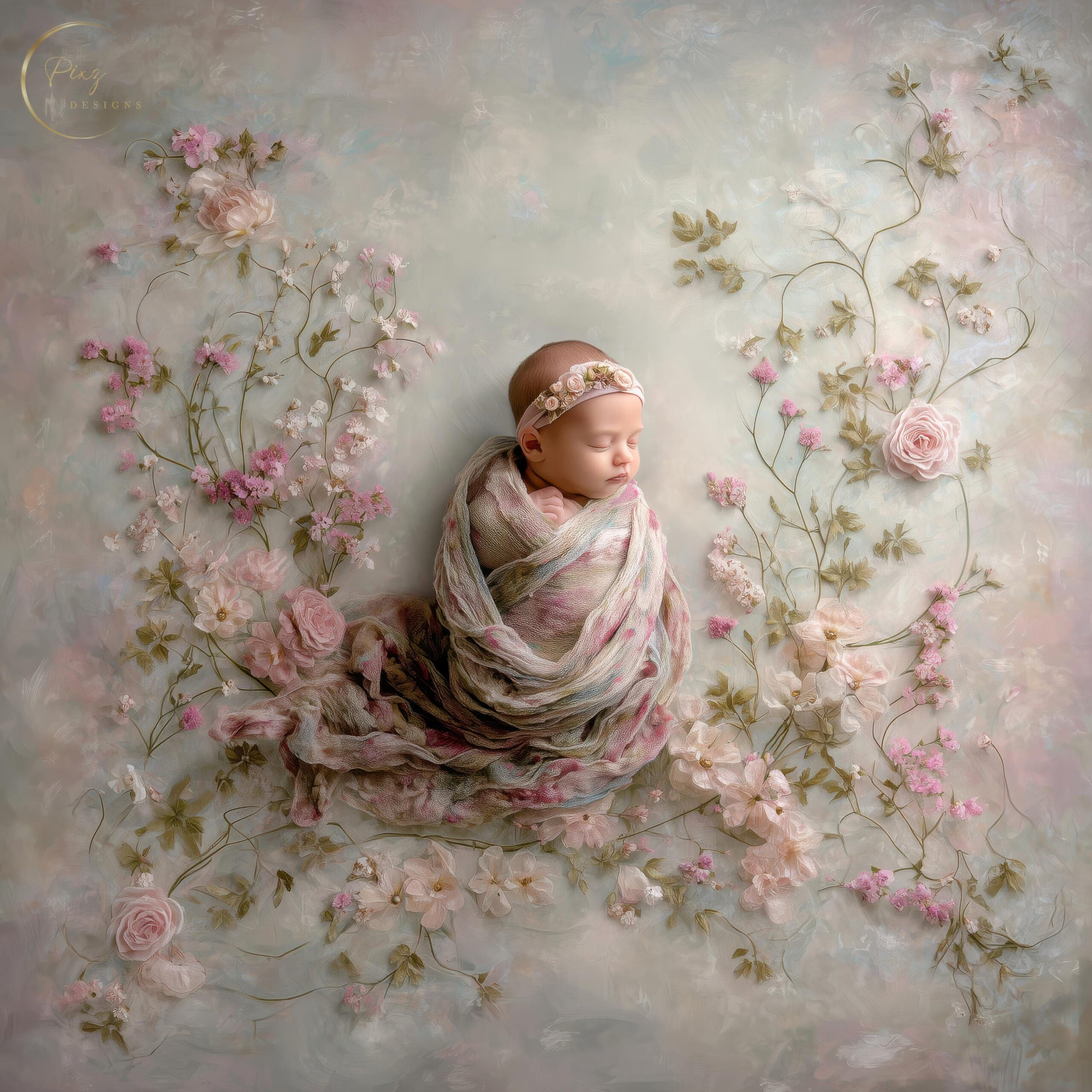 5-Minute Floral Studio Backdrop for Perfection Newborn Photos