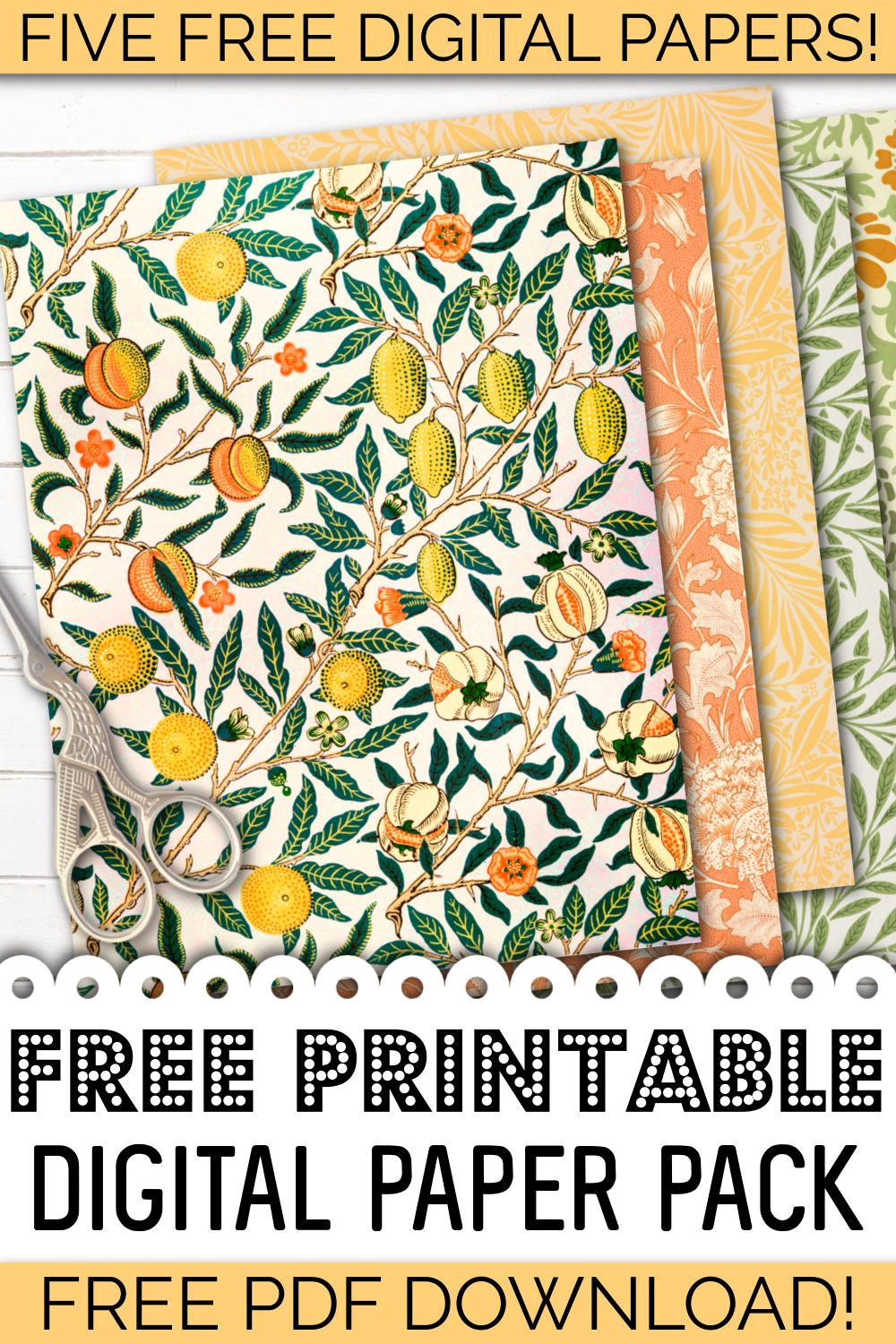 Instant Download: 50+ Free printable digital papers for scrapbooking and decoration.