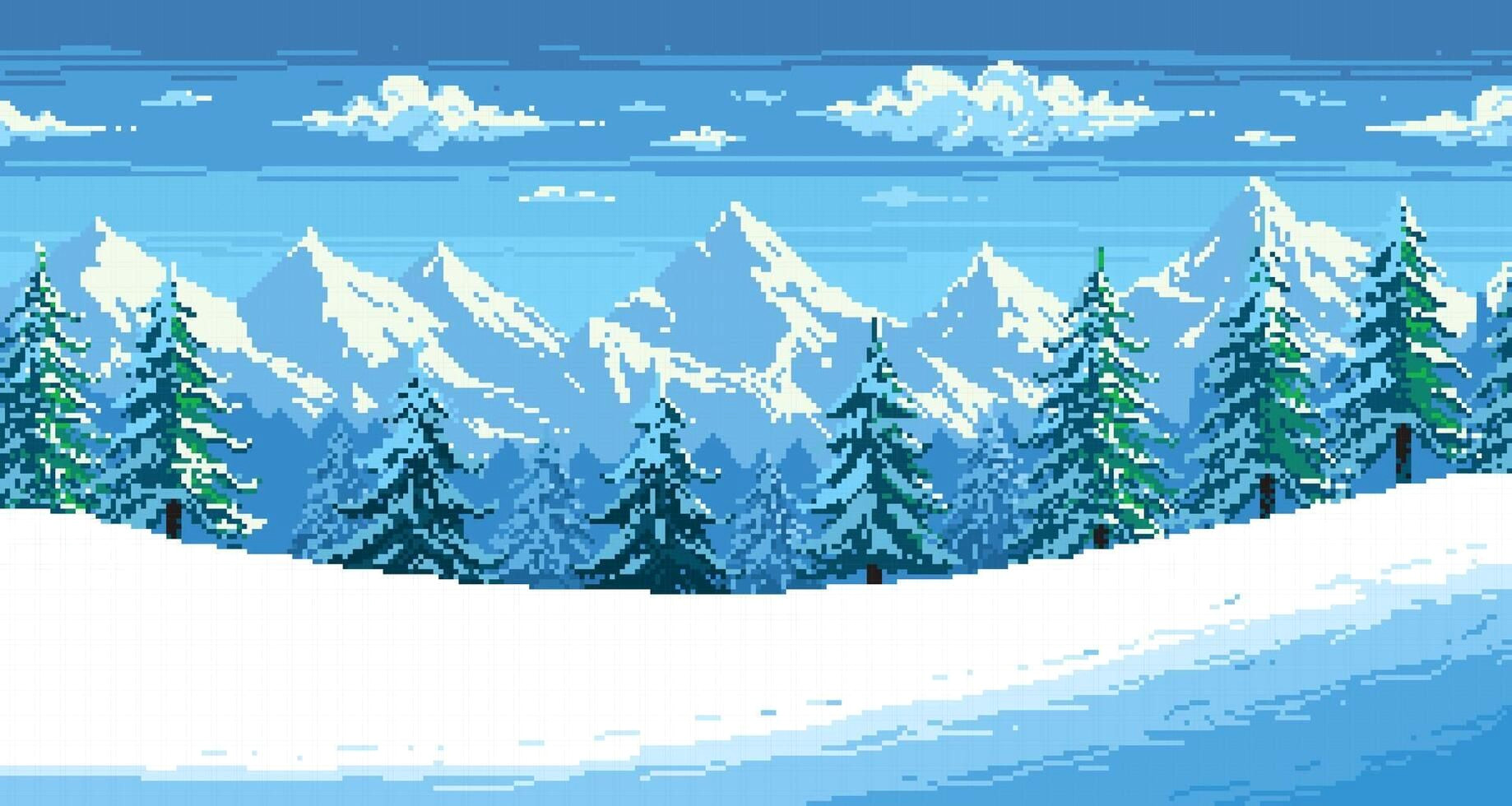 Winter Wonderland Landscape: Magical 2D Snowy Scenes