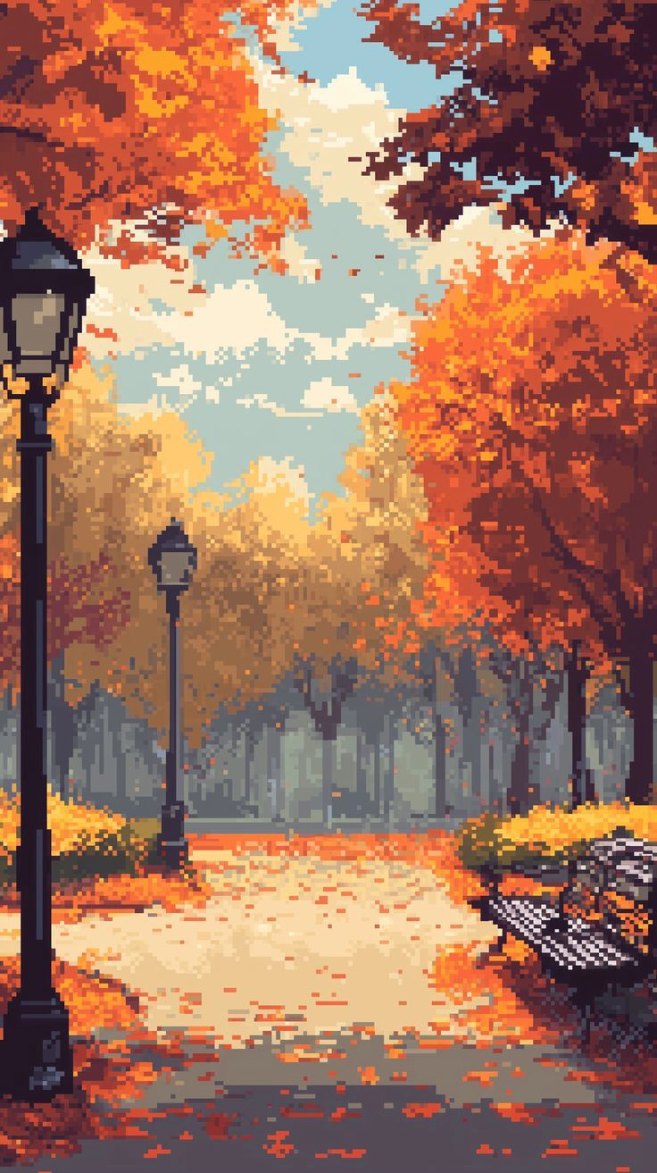 Vibrant Pixel Autumn Scenes