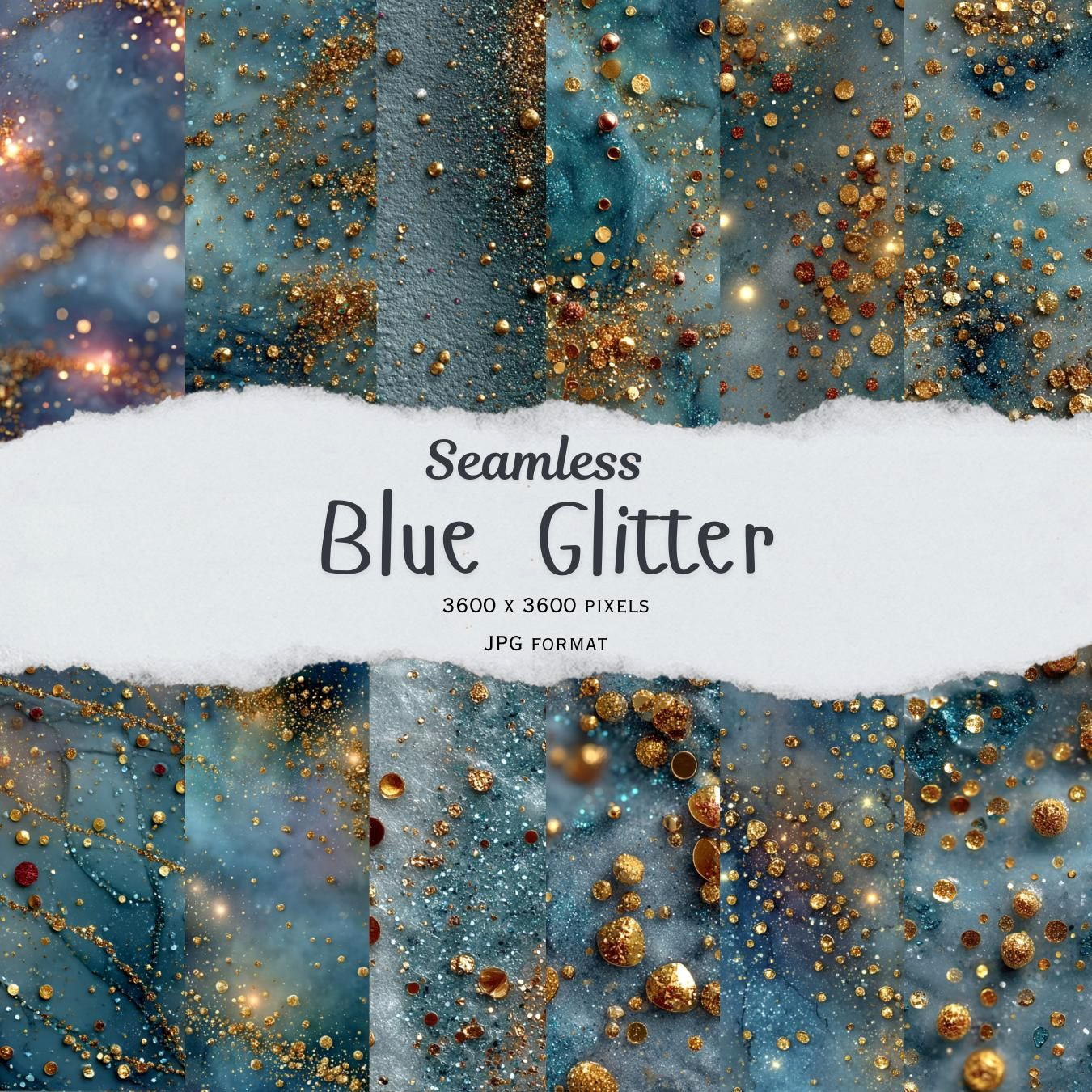Add Instant Sparkle to Your Designs with Elegant Blue Glitter Backgrounds