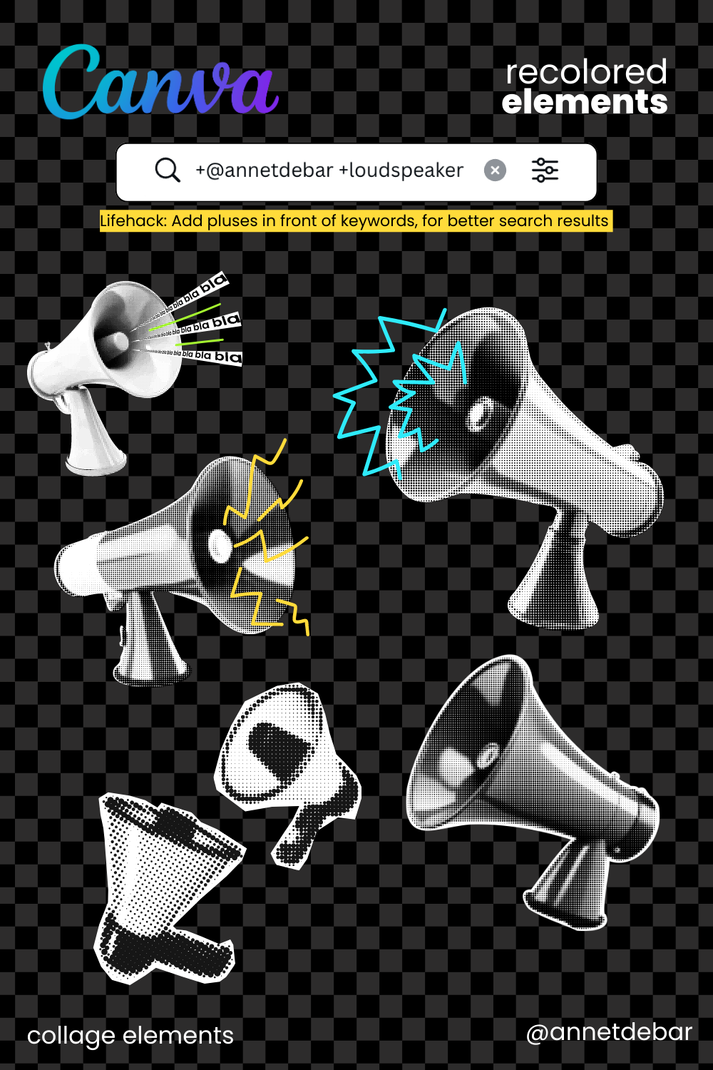 Create Loud Speaker Collage Templates in Canva