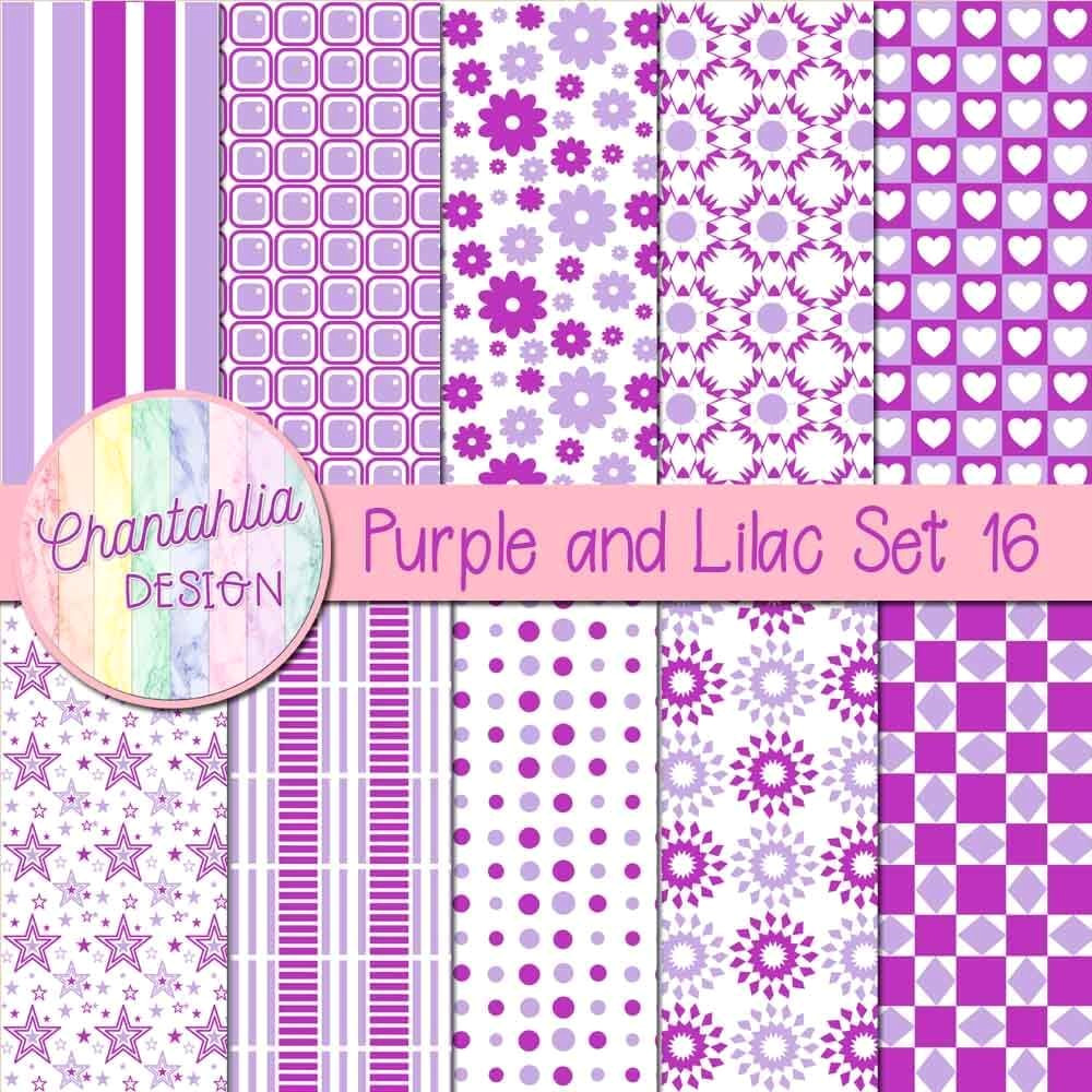 Instant Download: 16 FREE Purple & Lilac Digital Paper Patterns