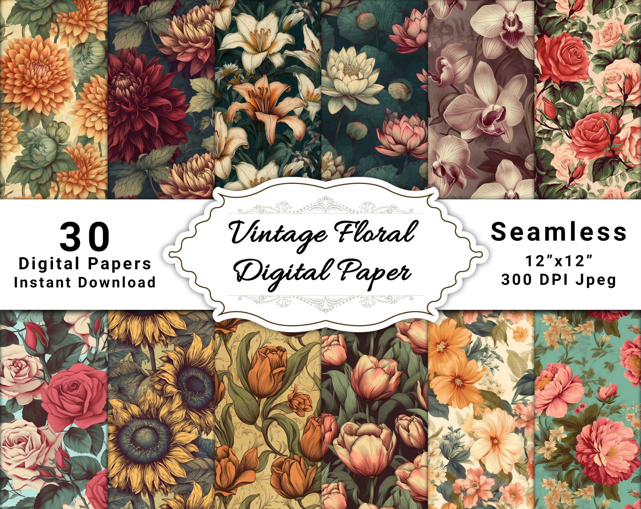 Vintage Floral Bliss: 20+ Free Printable Designs