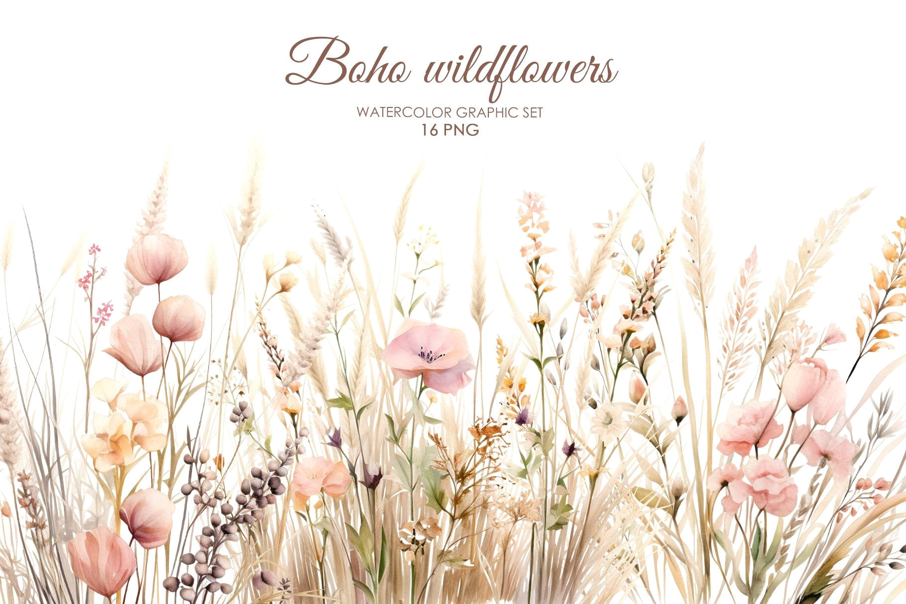 Ethereal Wildflower Magic: Watercolor Blooms