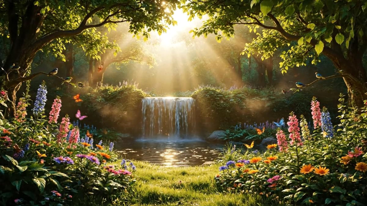 Sparkling Waterfall Art