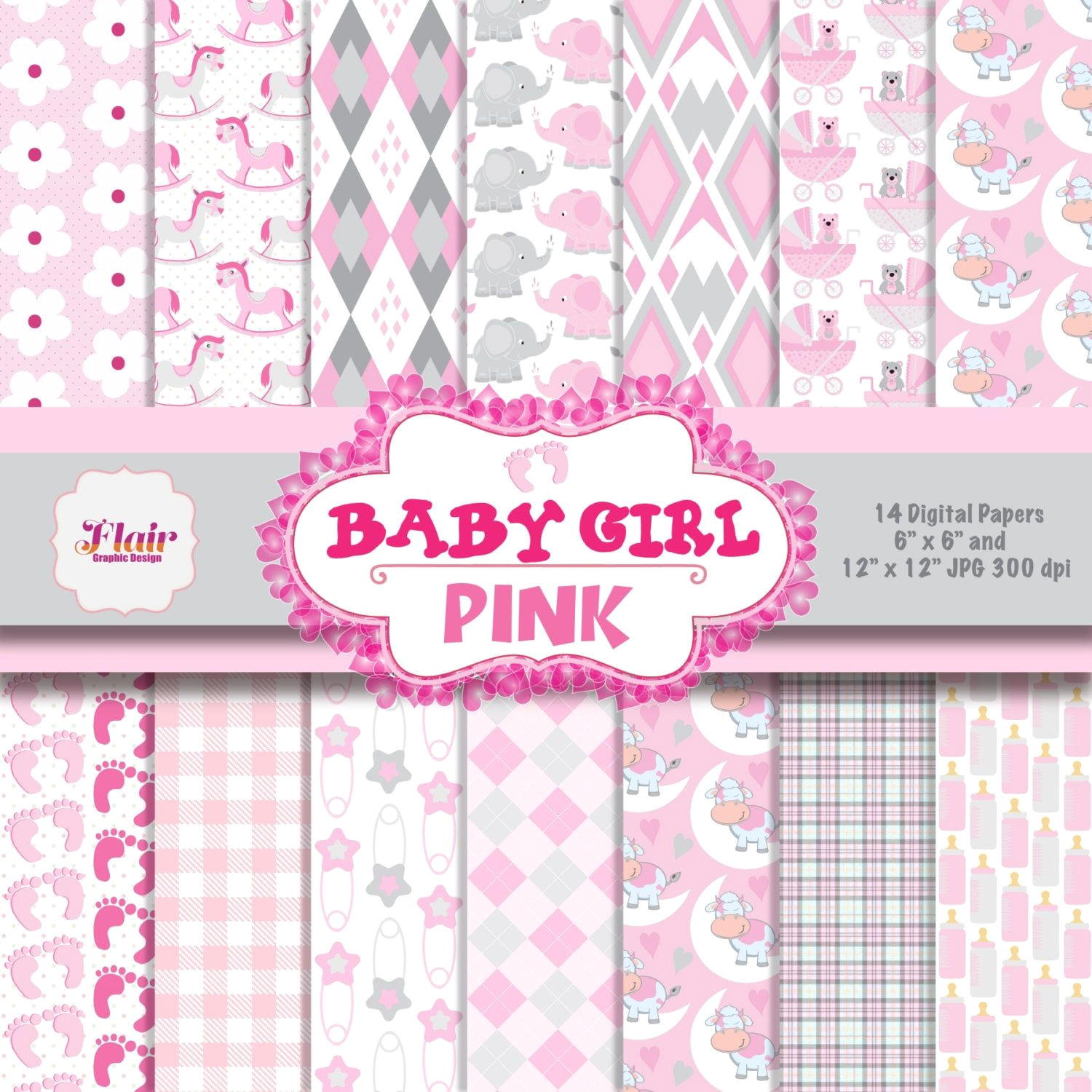 Pastel Pastries & Pals: Adorable It’s a Girl Papers