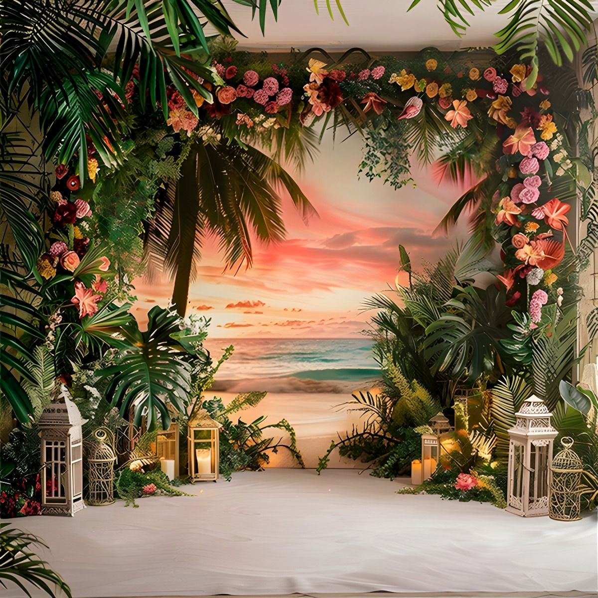 Tropical Oasis in Every Shot: Luxury Digital Backdrops
