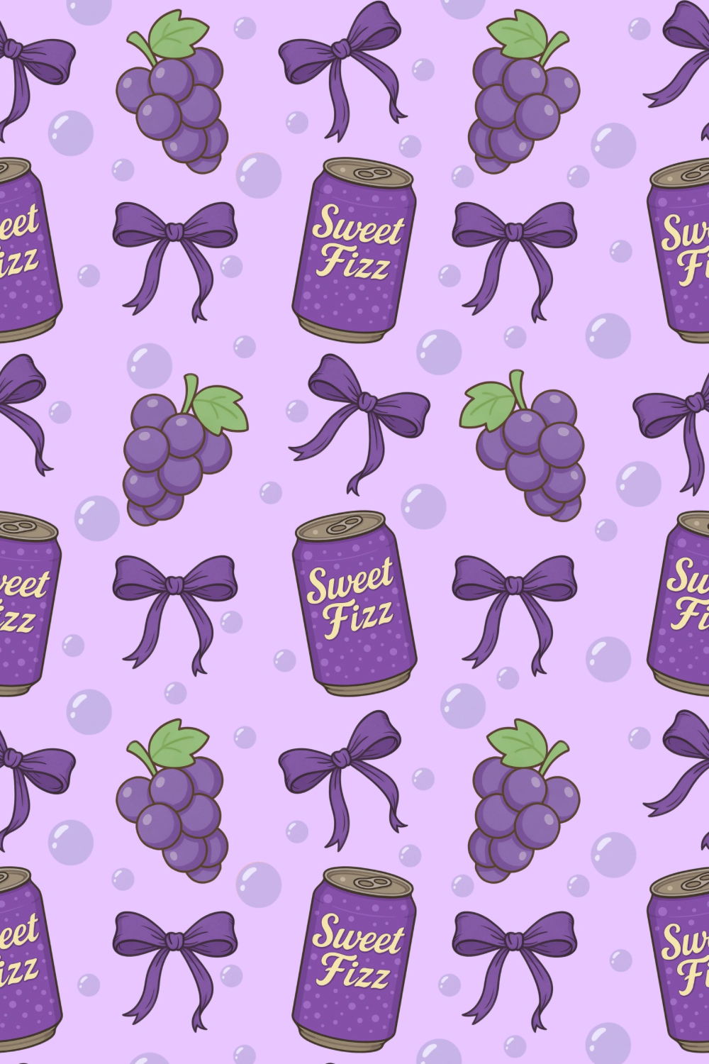 Grape Fizz Retro Pattern — 90s Chic Design