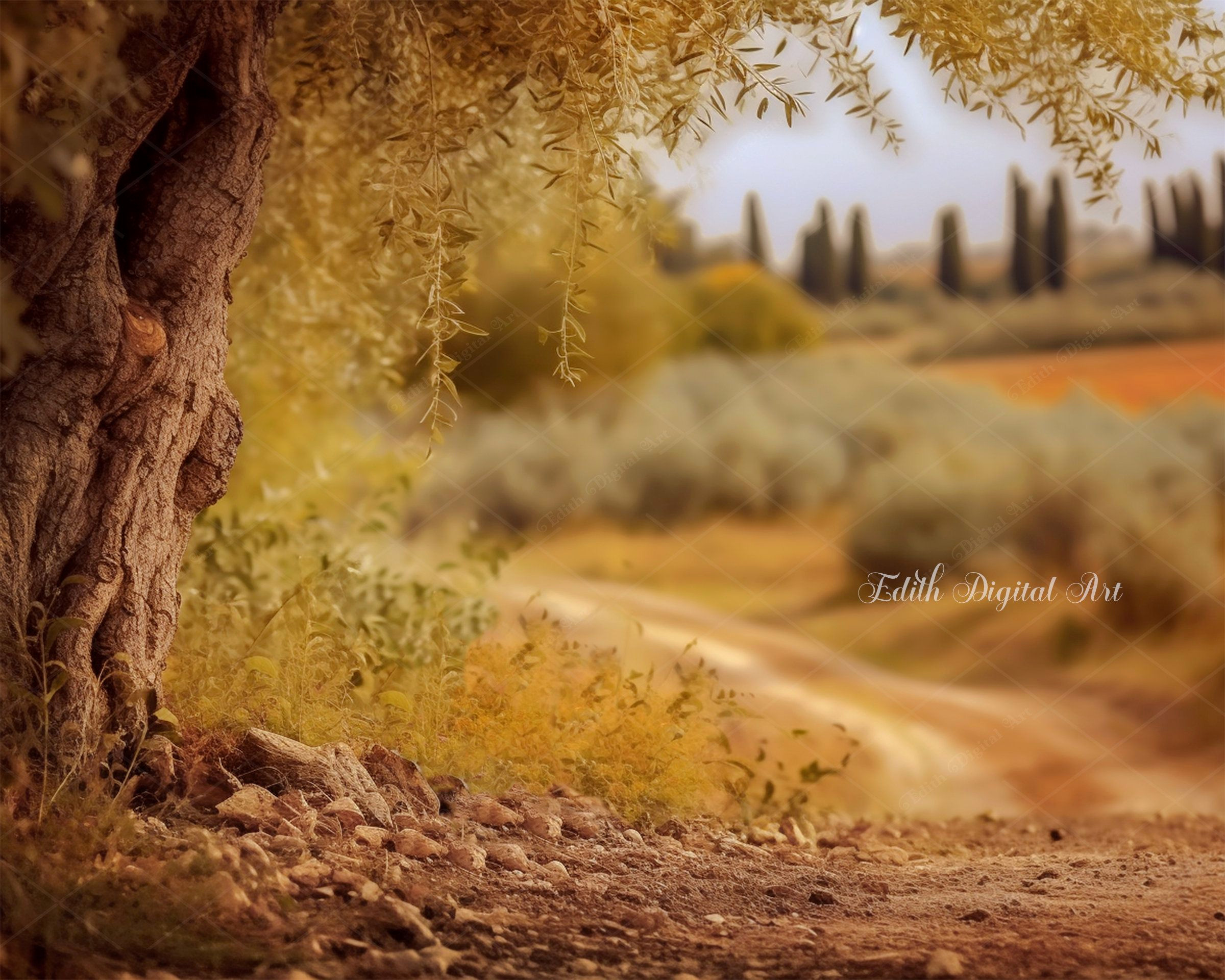 Fall Magic on a Road: Autumn Leaves Backdrop