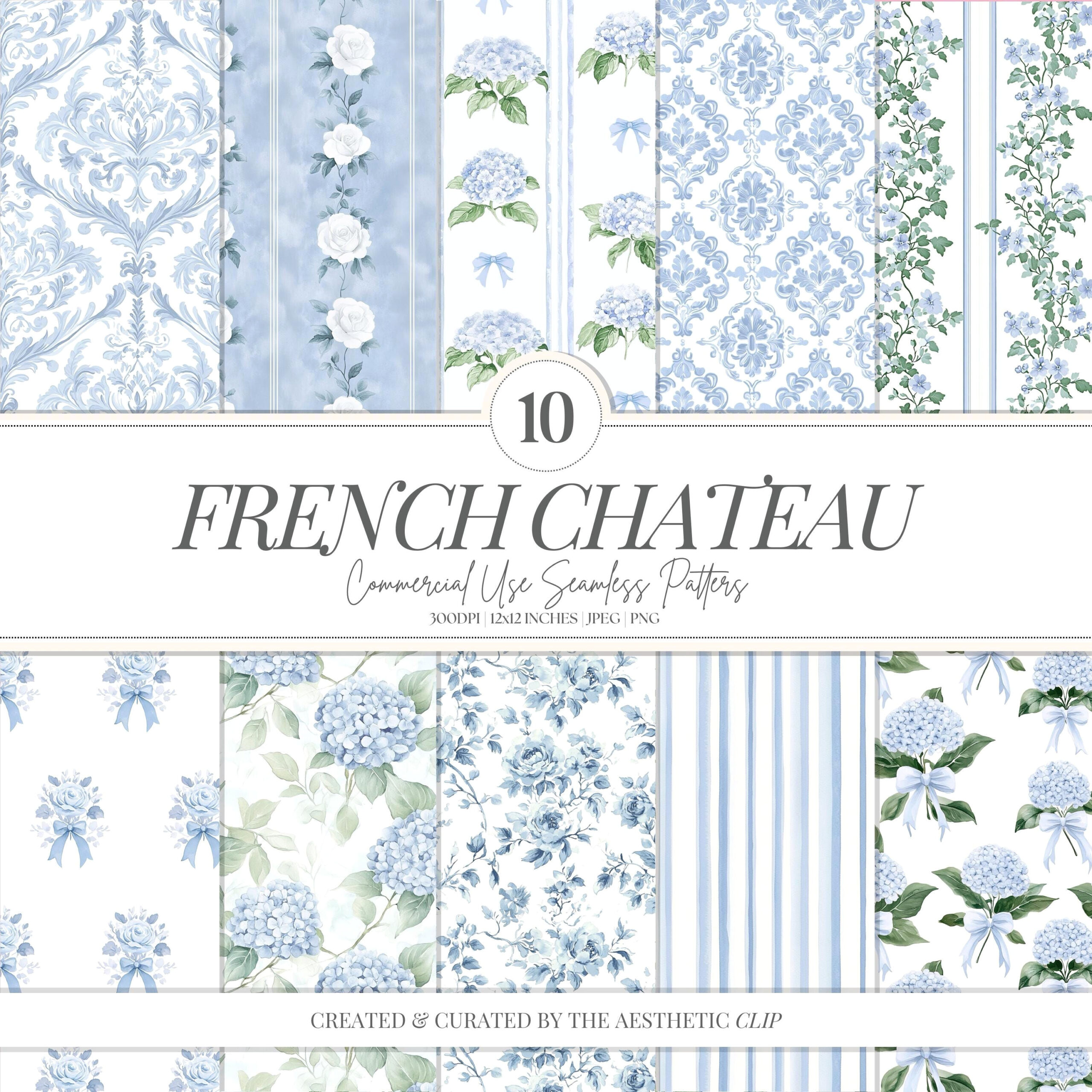 Elegant Toile de Jouy Pattern in Digital Format