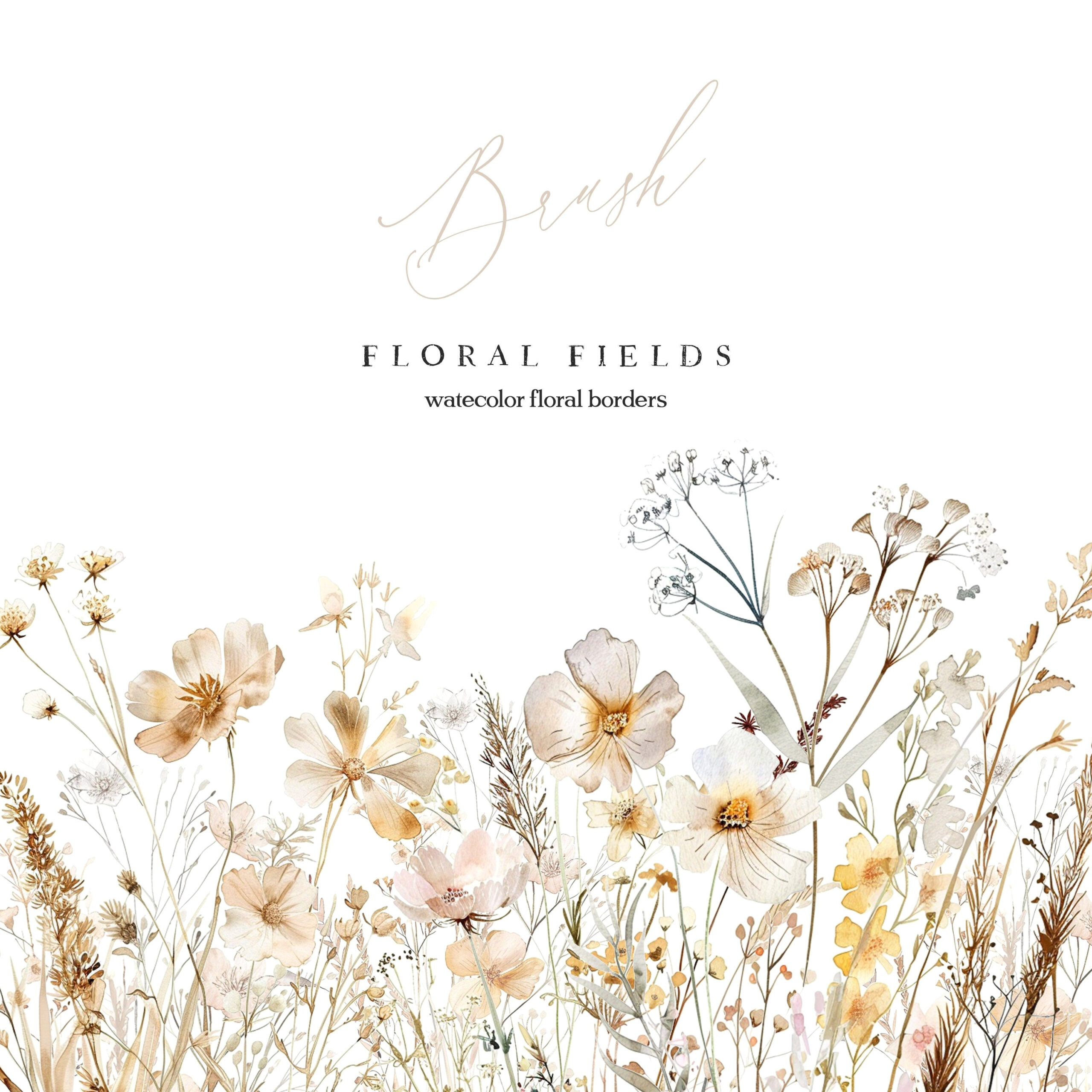 Bloom into the Season: Whimsical Watercolor Floral Borders