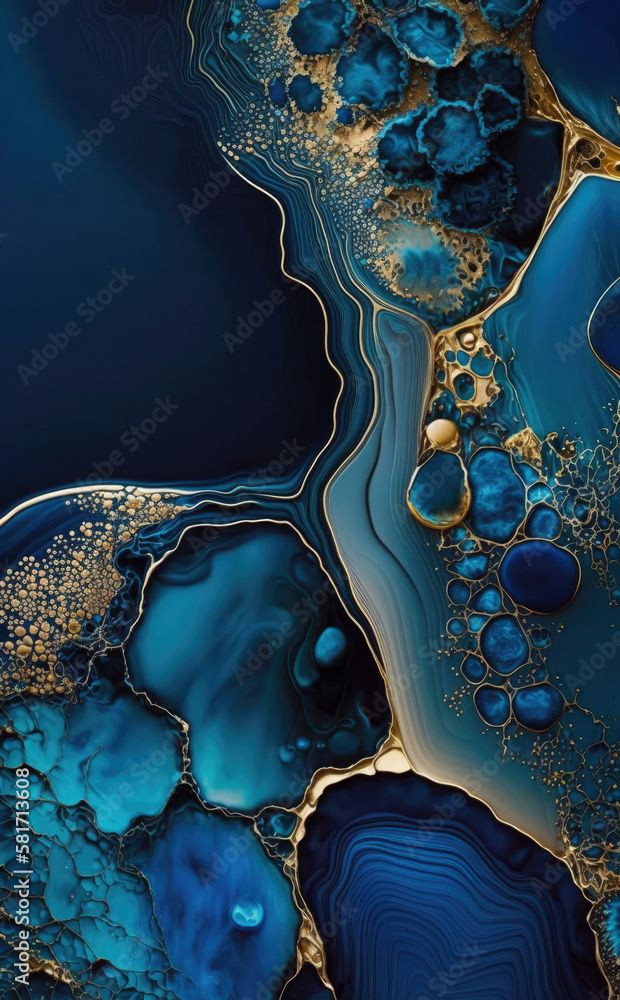 Elegant Navy Swirls: Gold-Dusted Bliss