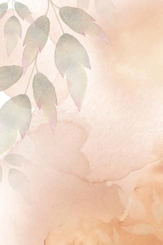 Delicate Autumn Wedding Invite with Watercolor Leaves