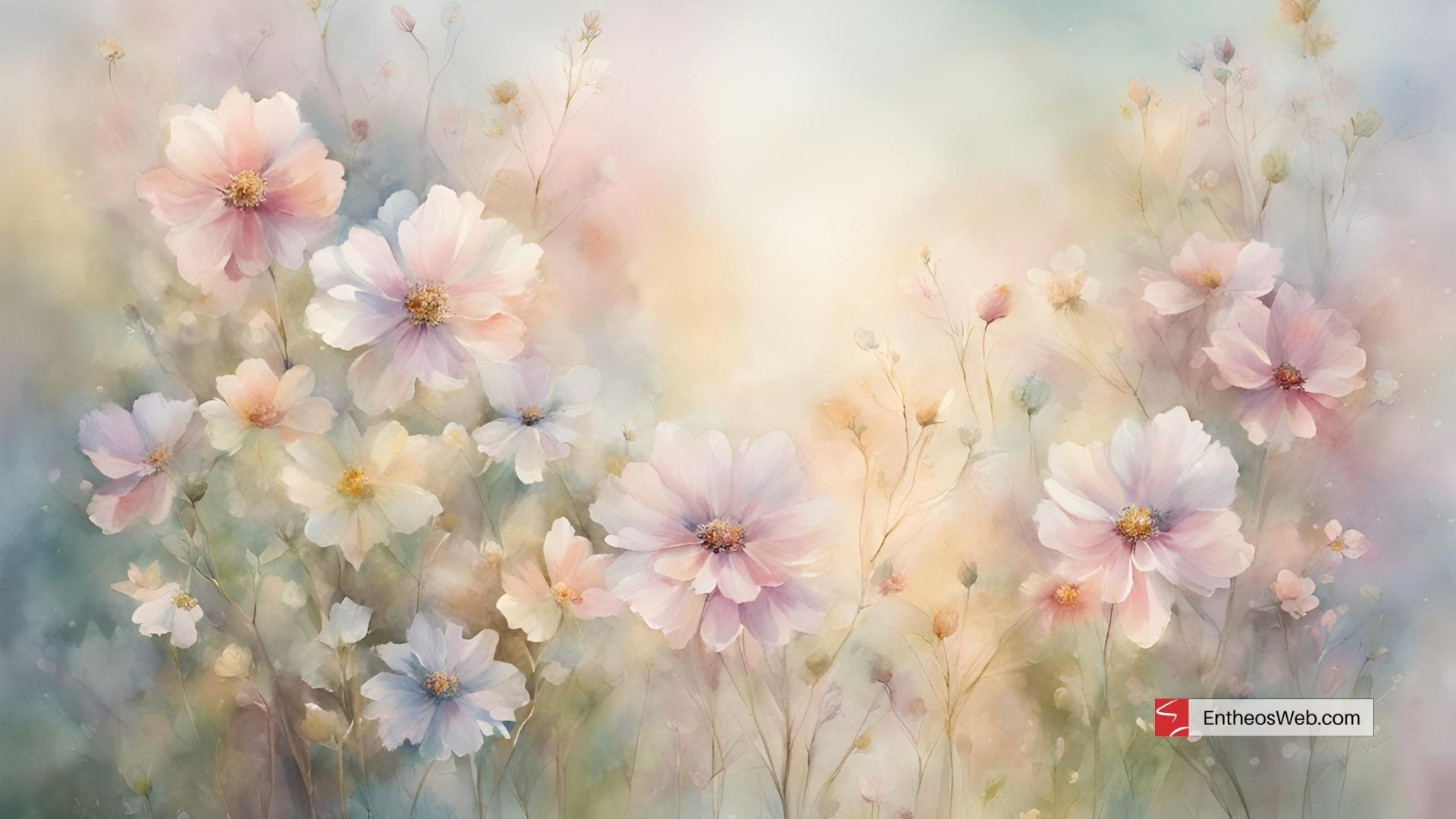 Vibrant Watercolor Flower Desktop Wallpapers
