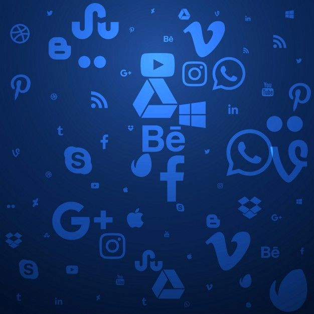 Free Blue Social Media Vector