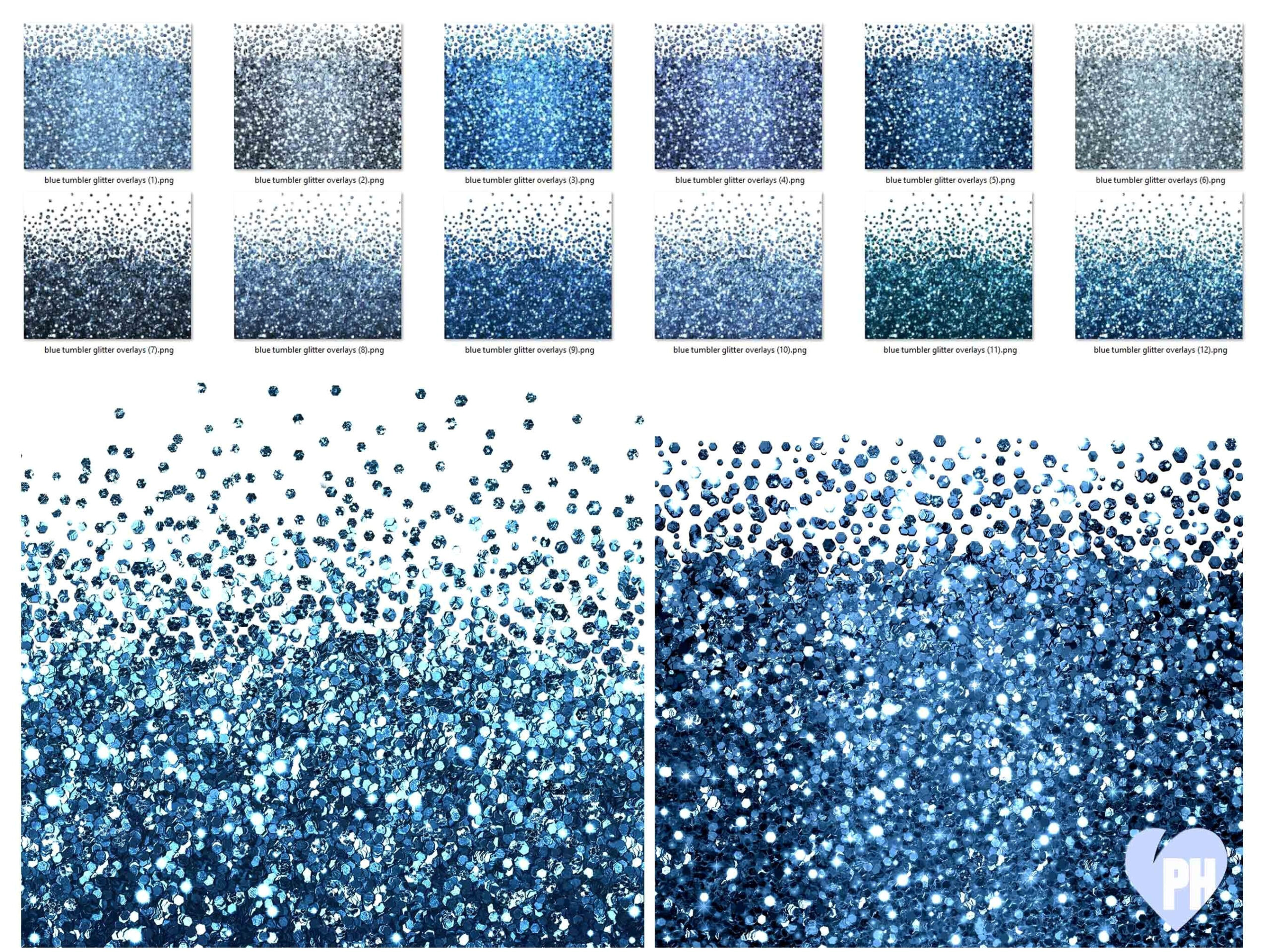 Glittering Blue Tumbler Designs