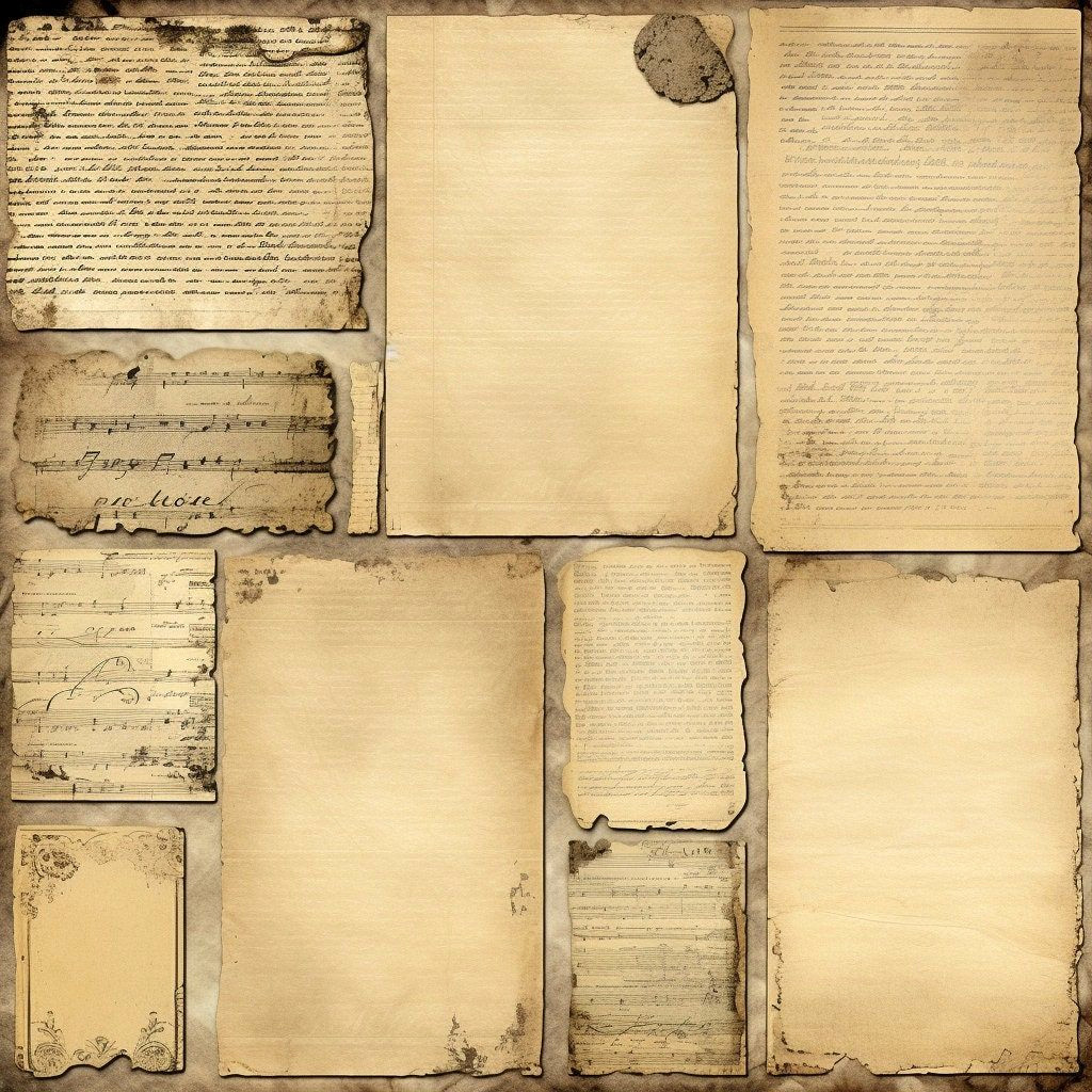 Unleash Vintage Charm: 25 Old Paper Backgrounds & Digital Scrapbook Kit