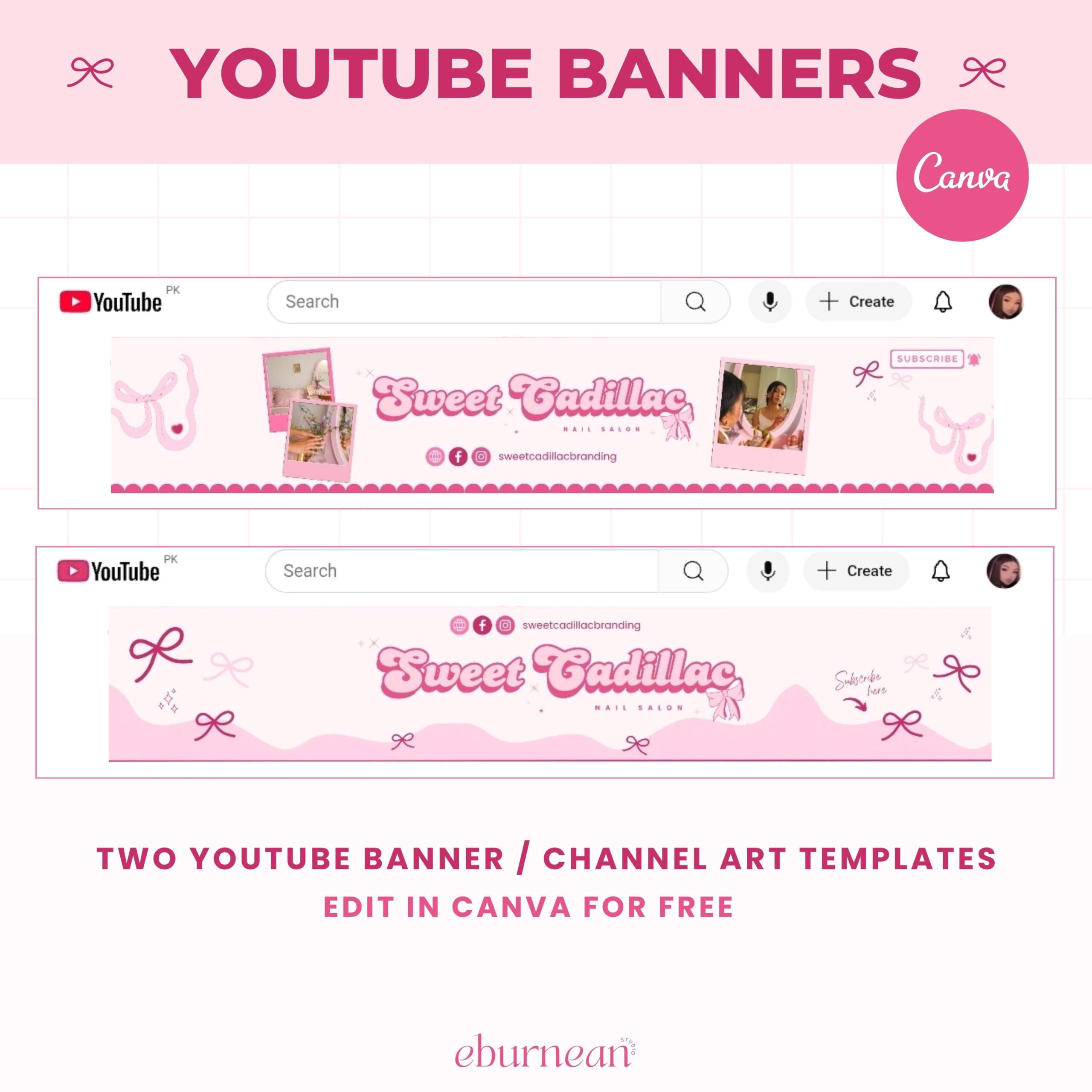 Pink Paradise Branding Kit: Edit & Customize Your YouTube Channel