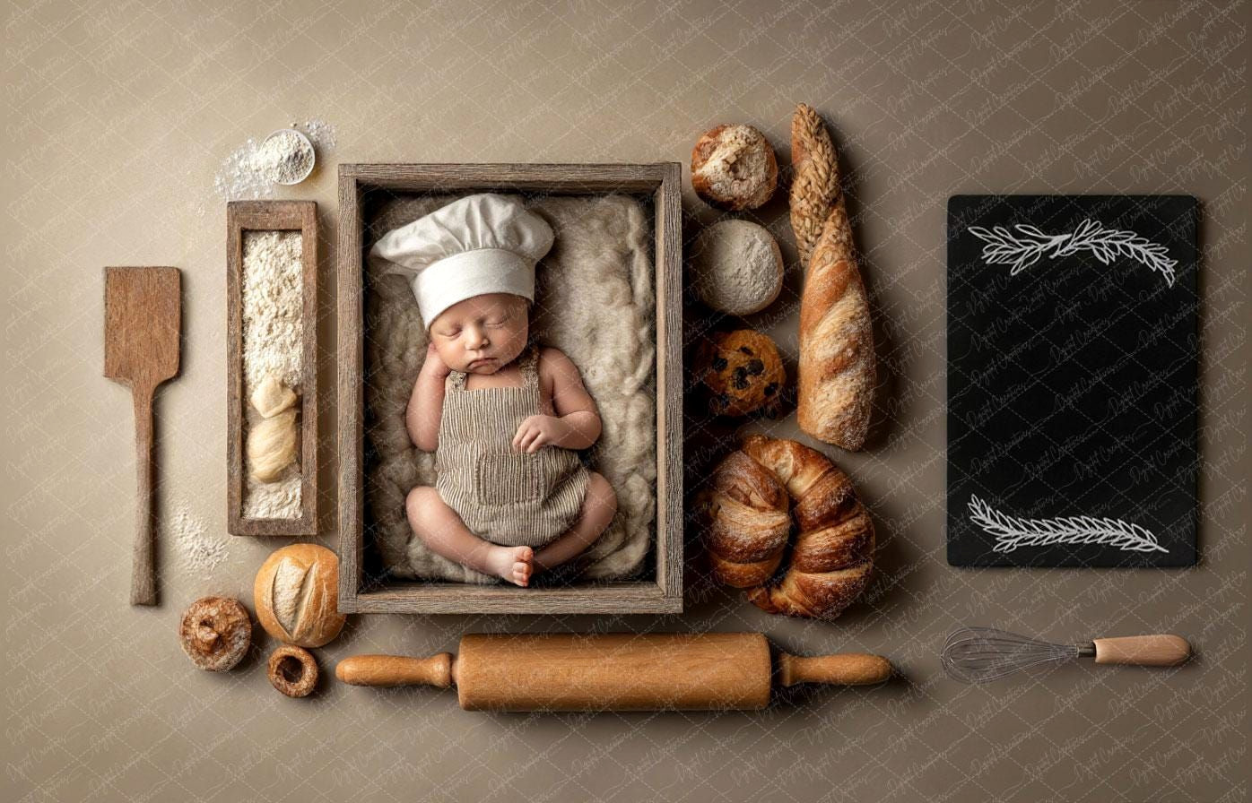 Newborn Baby Chef Photography Backdrop