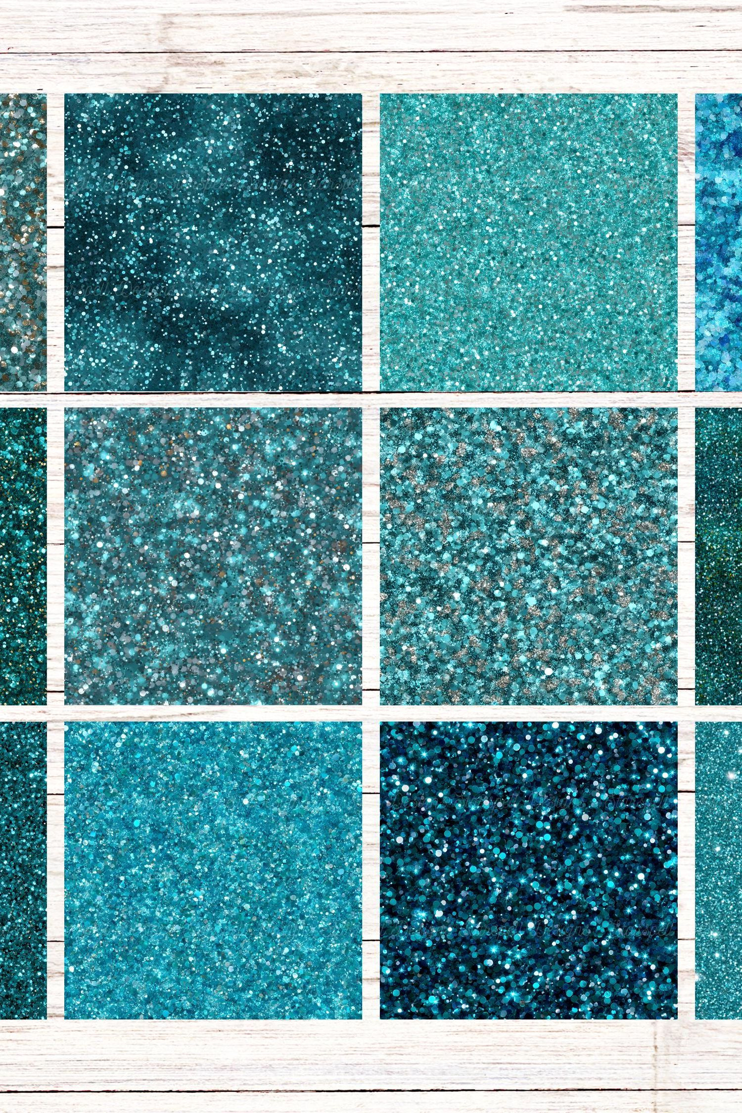 Glamorous Turquoise Glitter Prints